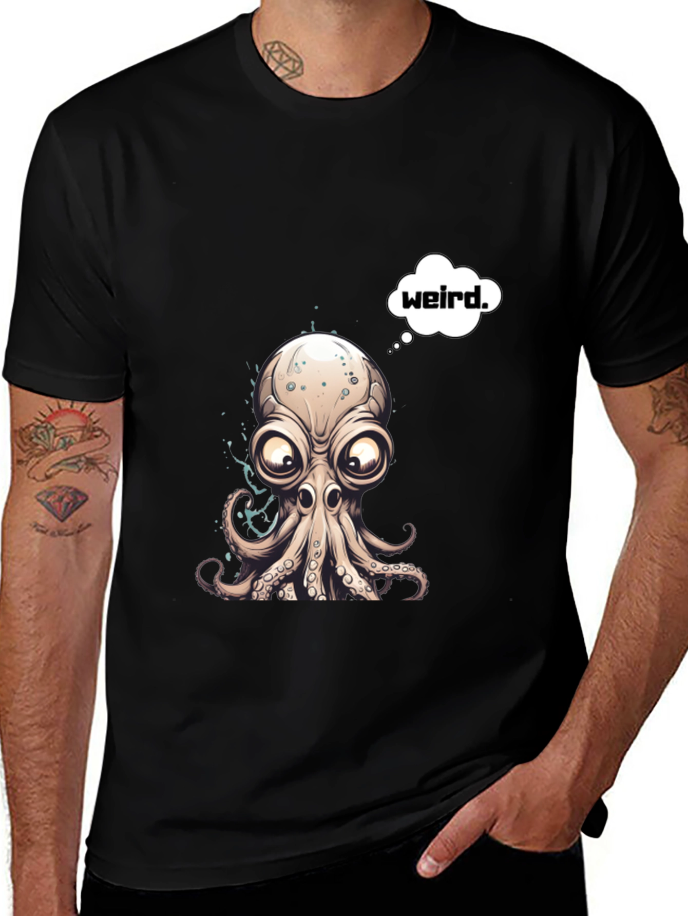 Weird Octopus Graphic T-Shirt - Unique Design