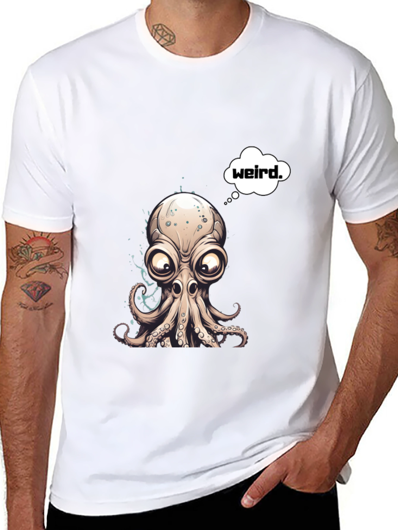 Weird Octopus Graphic T-Shirt - Unique Design