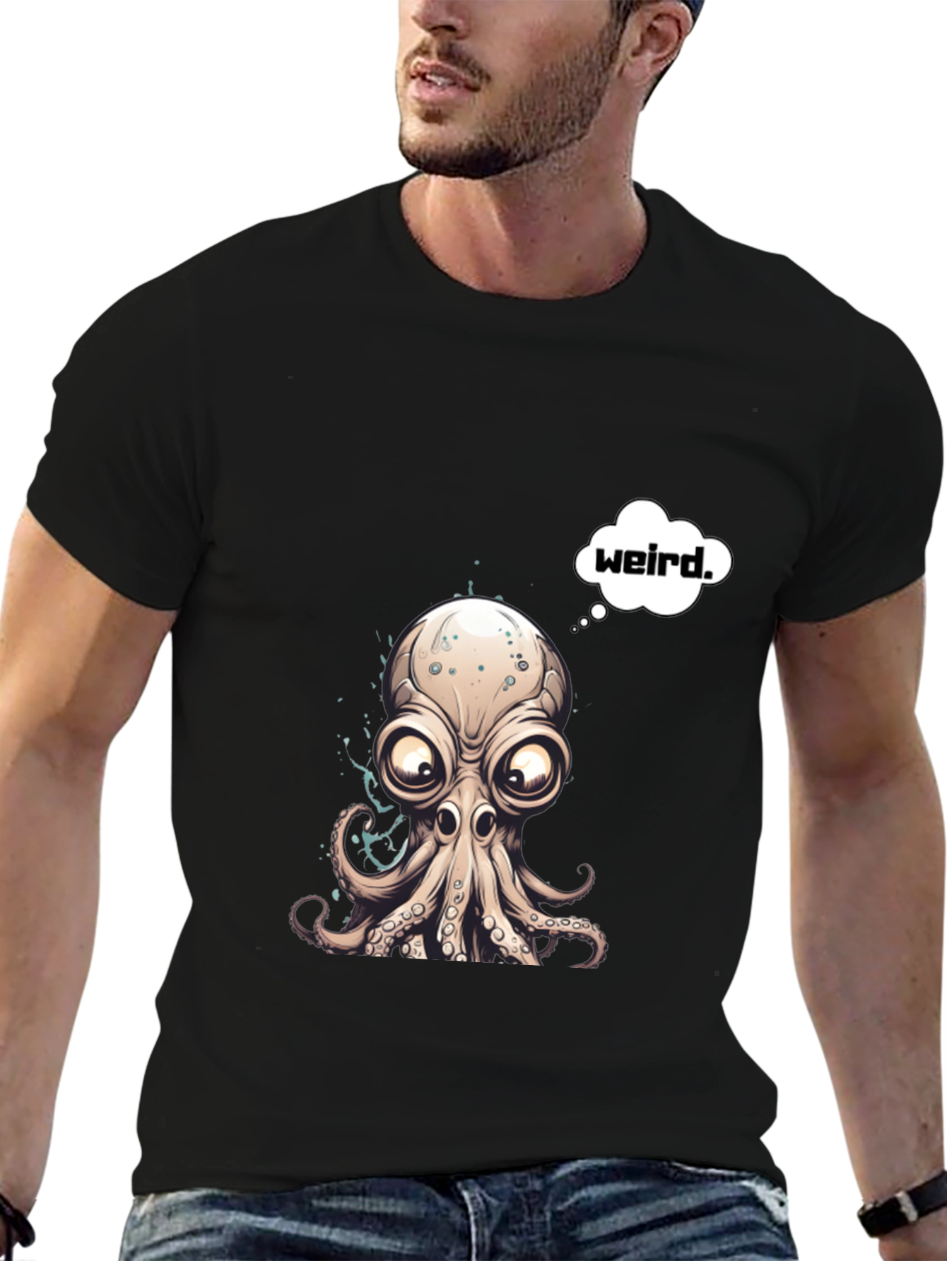 Weird Octopus Graphic T-Shirt - Unique Design