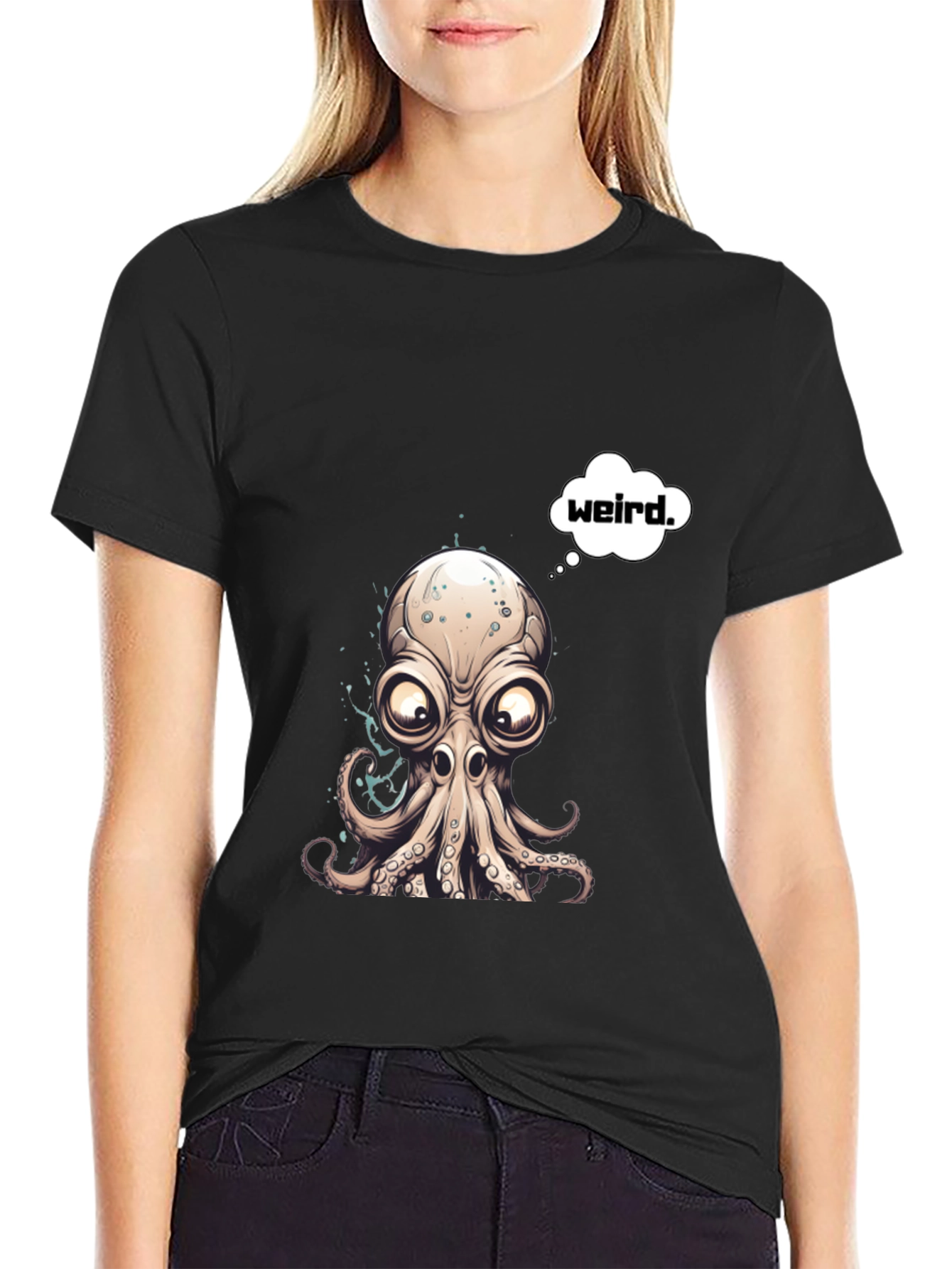 Weird Octopus Graphic T-Shirt - Unique Design