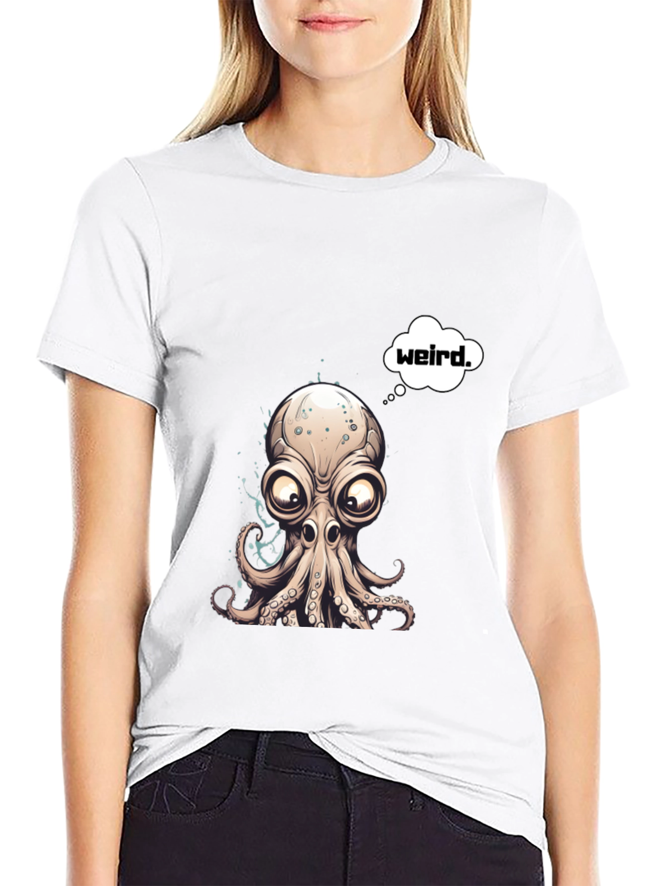 Weird Octopus Graphic T-Shirt - Unique Design