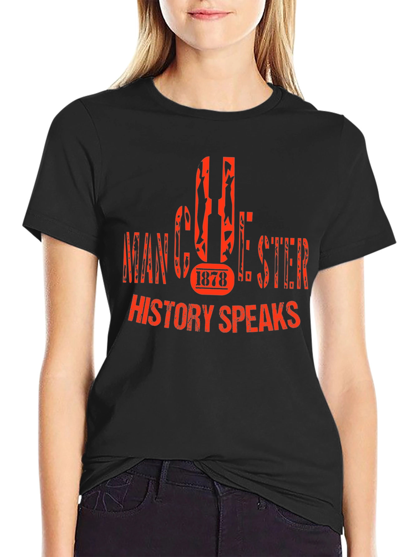 Manchester 1878 History Speaks Black T-Shirt