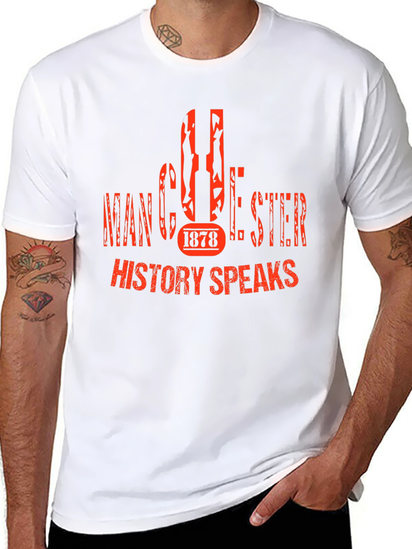 Manchester 1878 History Speaks Black T-Shirt