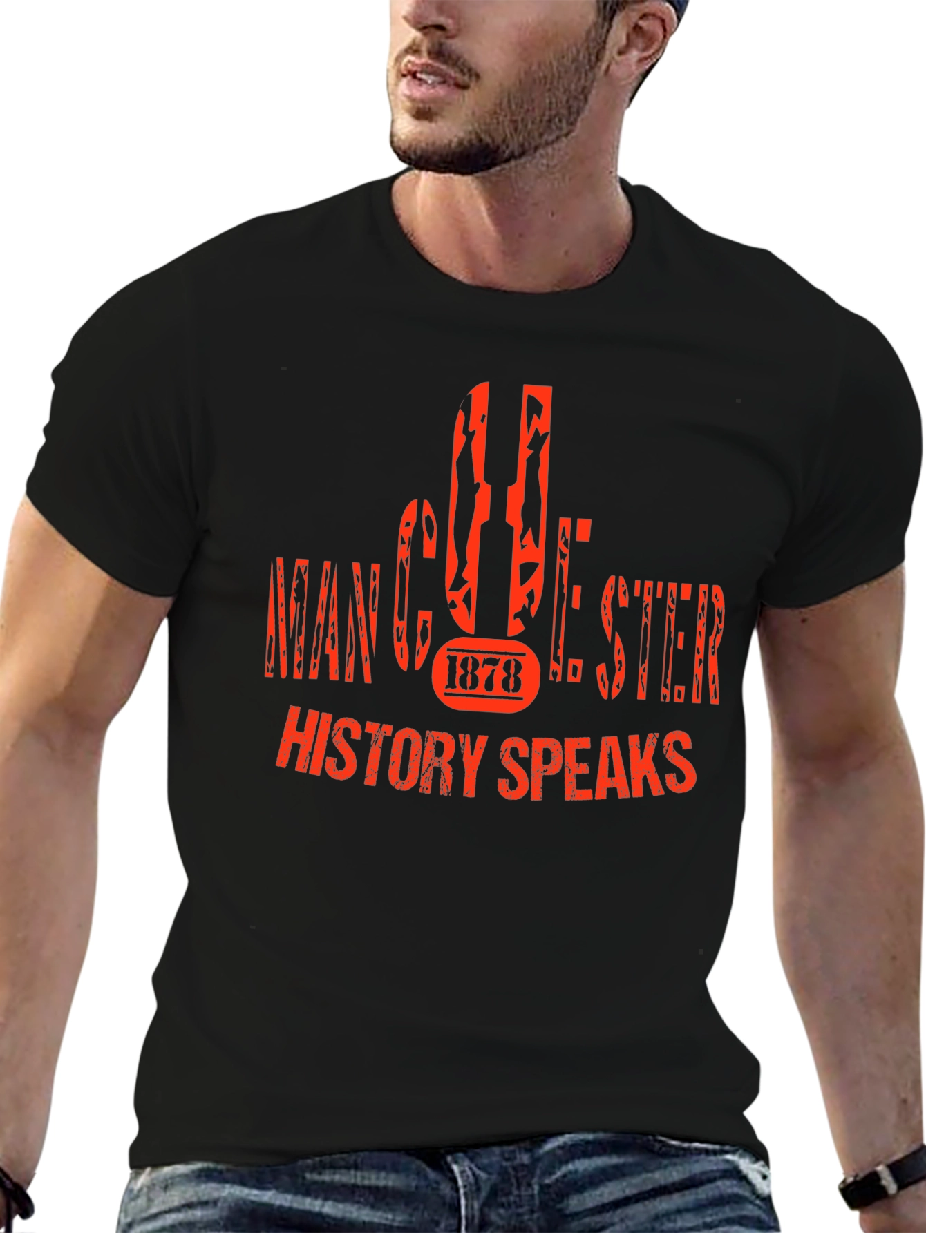 Manchester 1878 History Speaks Black T-Shirt