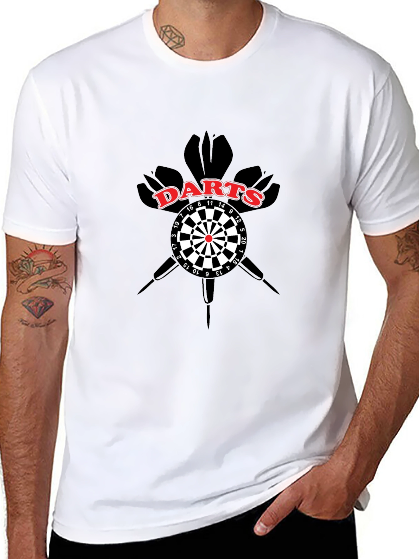 Mens Darts Graphic T-Shirt - Black