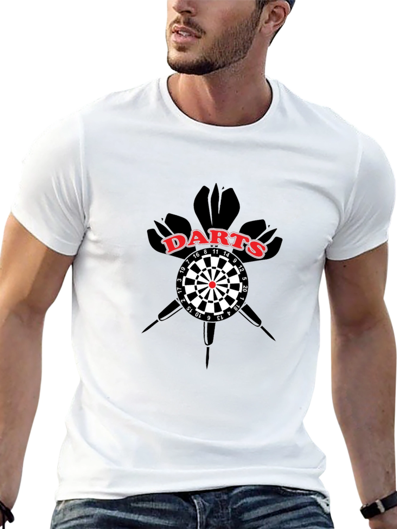 Mens Darts Graphic T-Shirt - Black