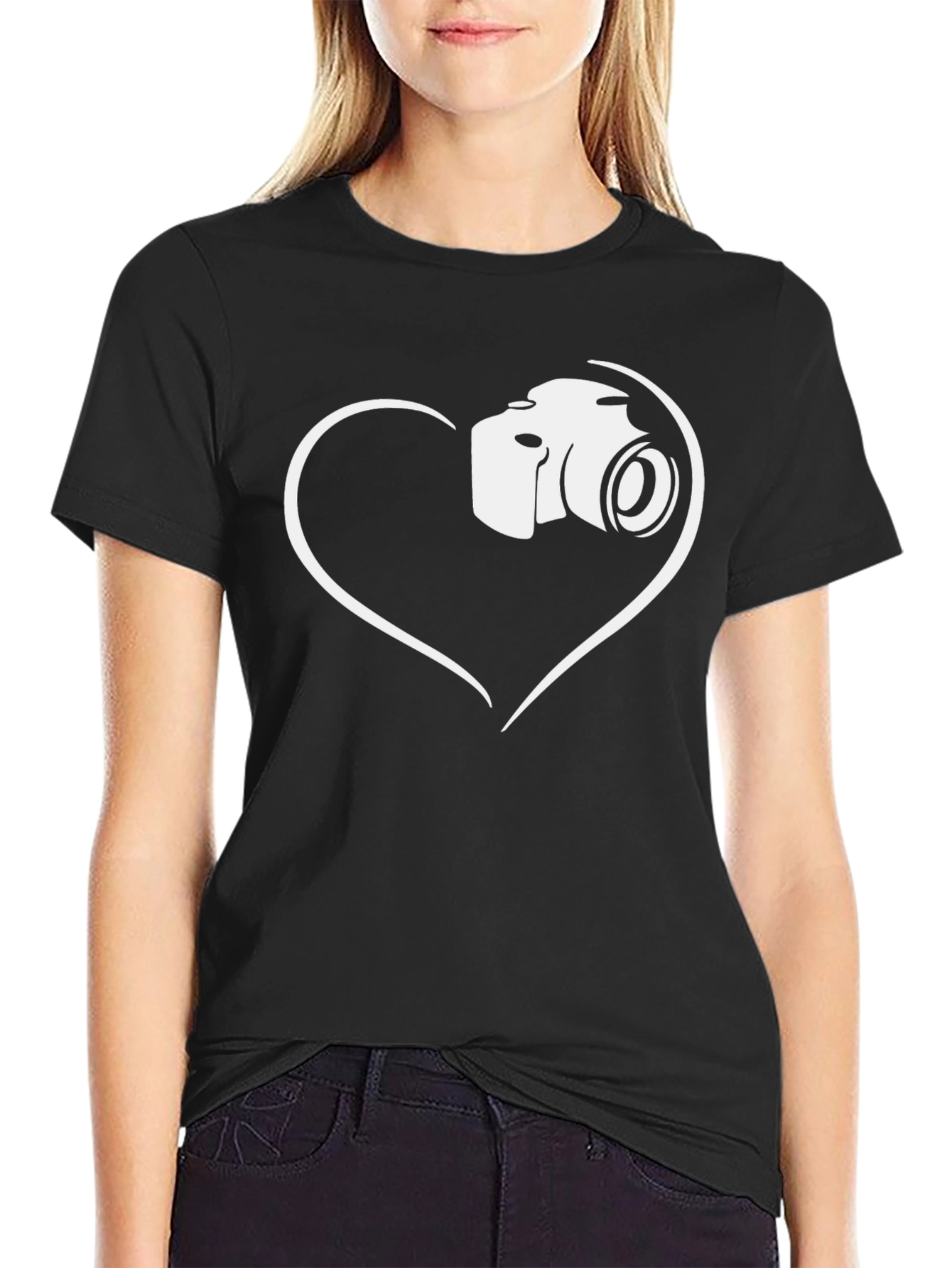 Camera Heart Graphic T-Shirt