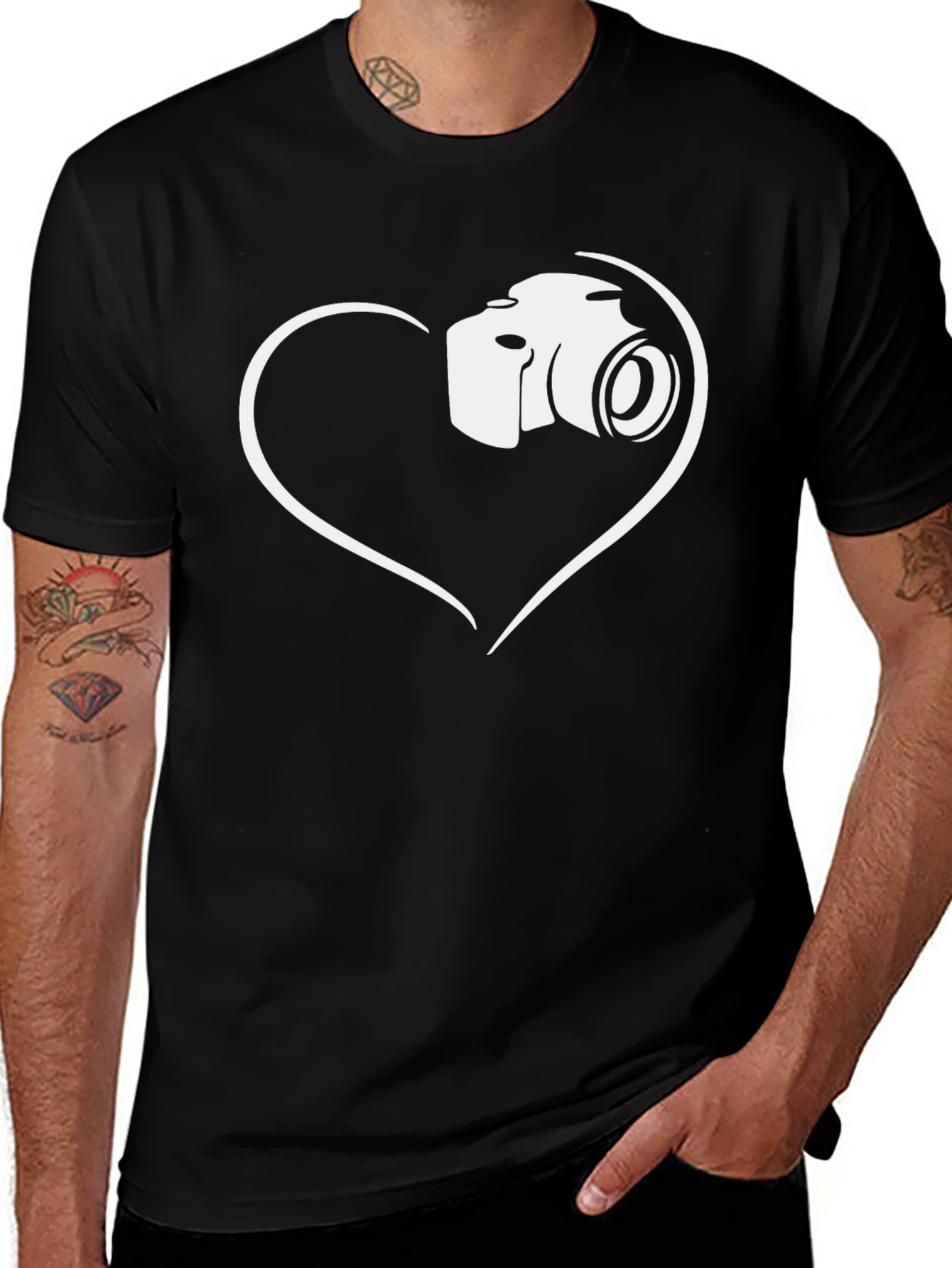 Camera Heart Graphic T-Shirt