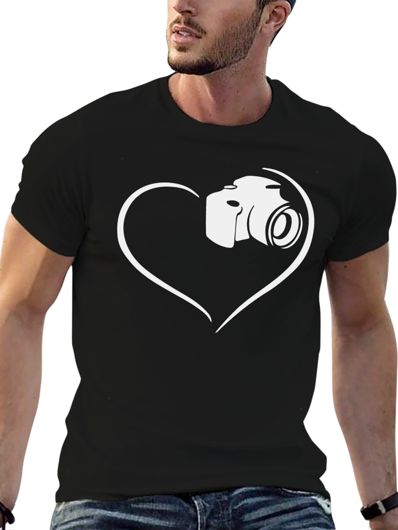 Camera Heart Graphic T-Shirt