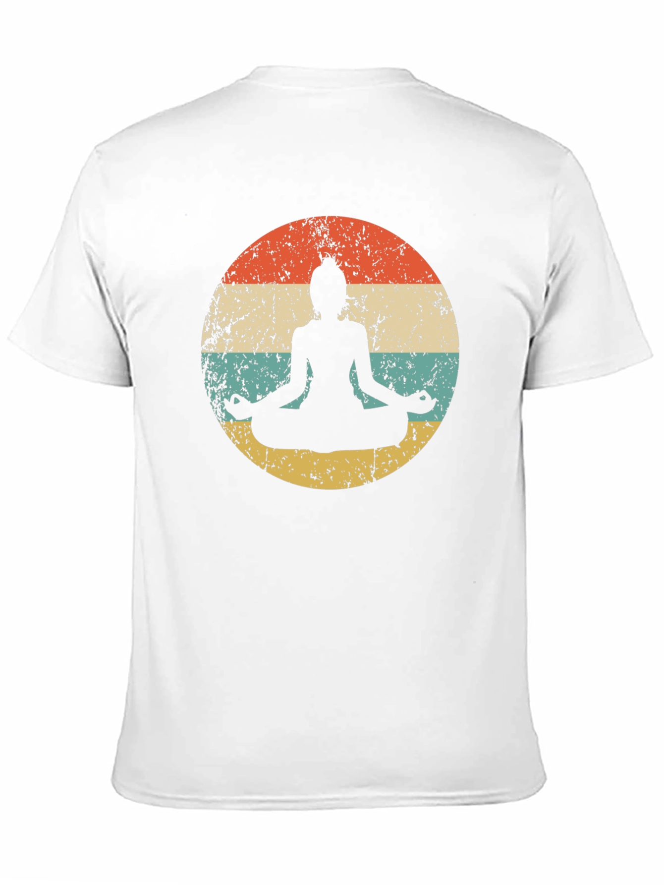 Retro Yoga Meditation T-Shirt - Distressed Design