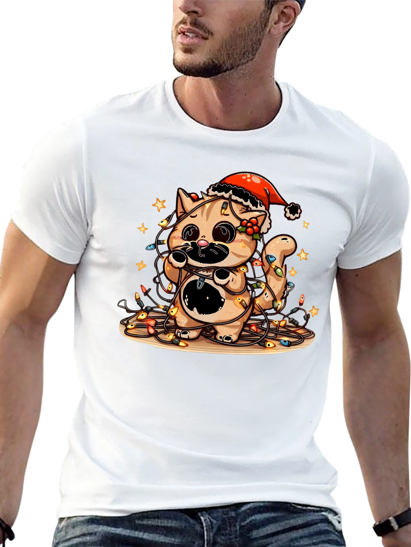 Cute Christmas Cat T-Shirt