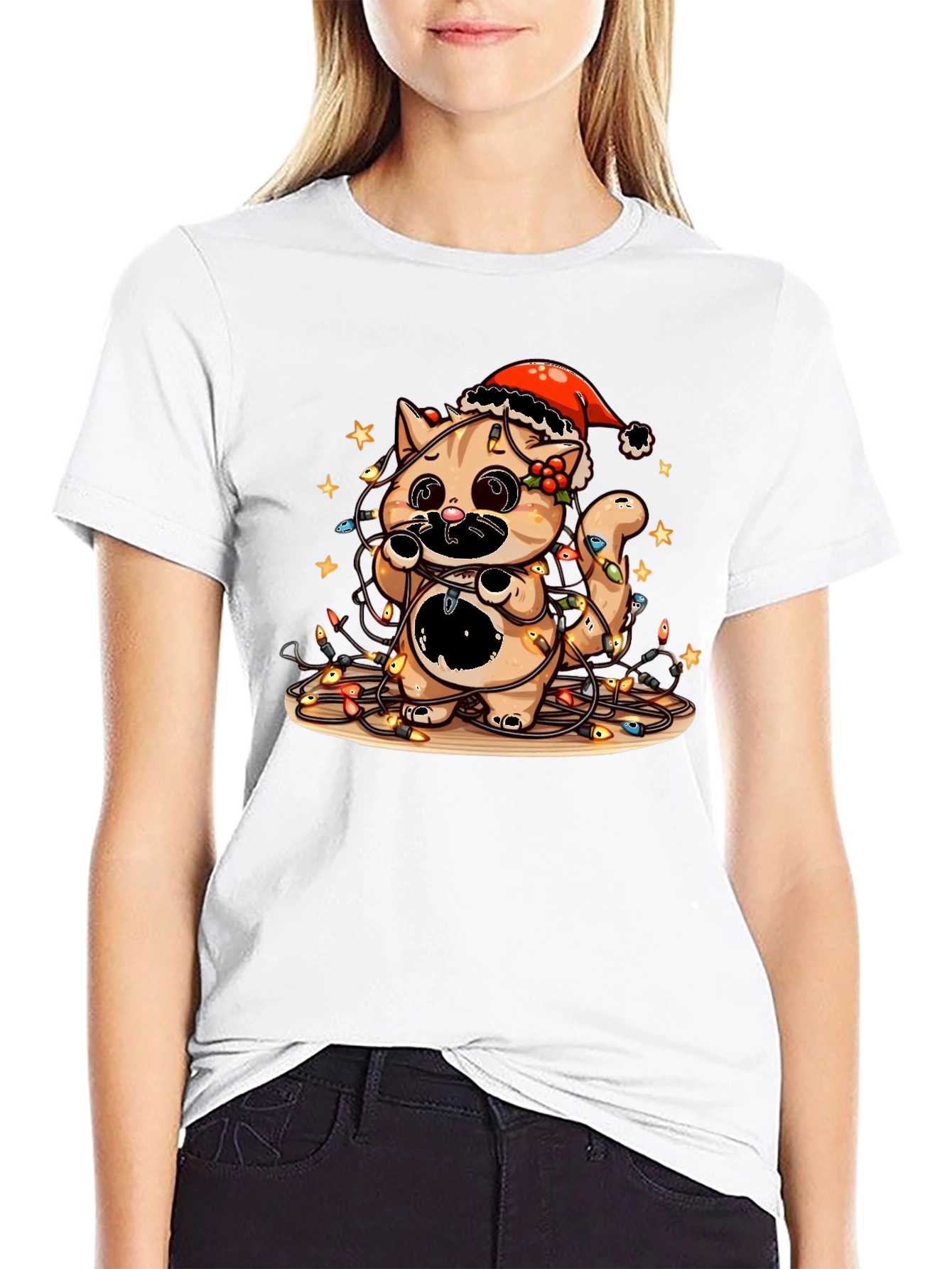 Cute Christmas Cat T-Shirt