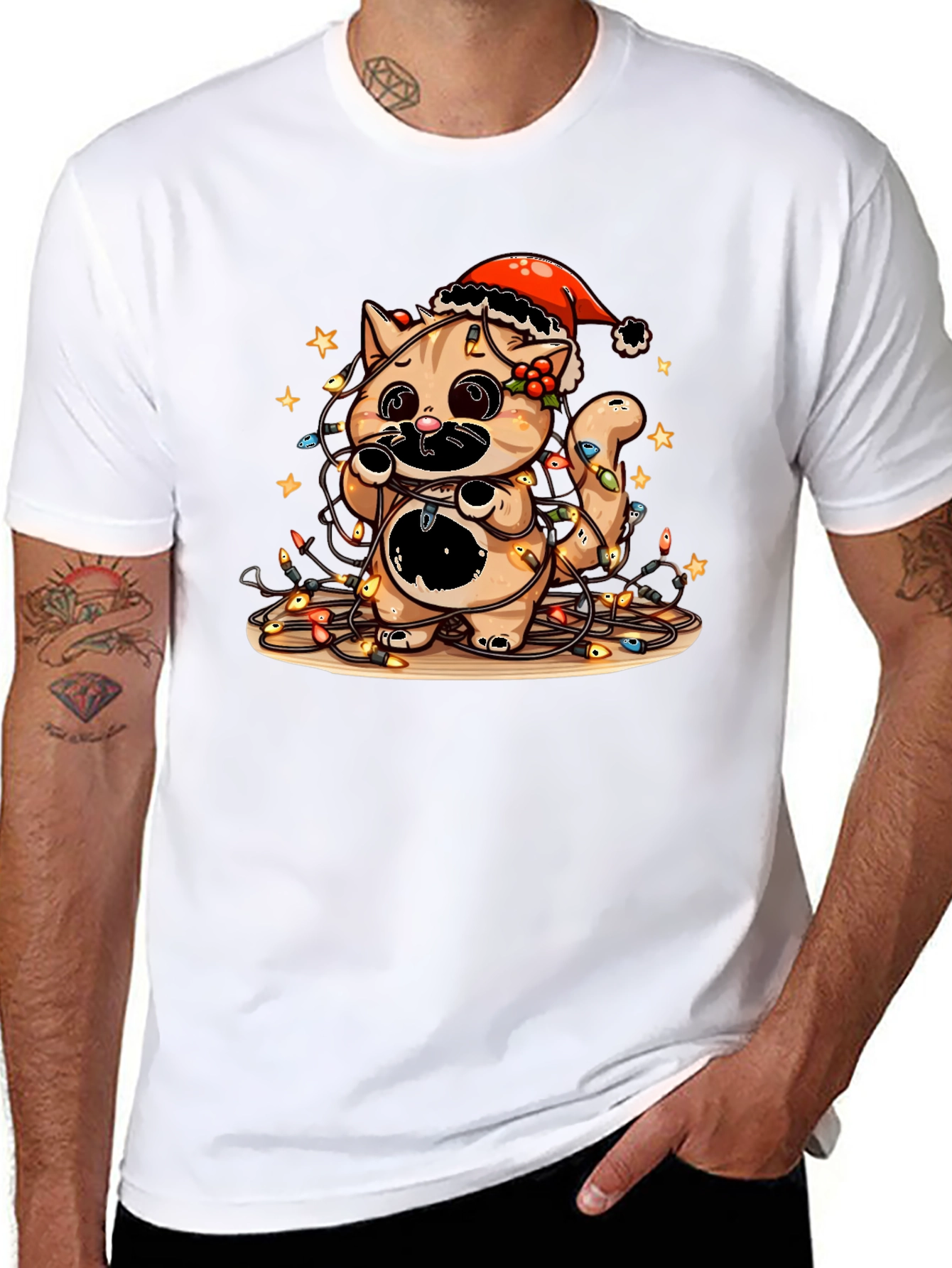 Cute Christmas Cat T-Shirt