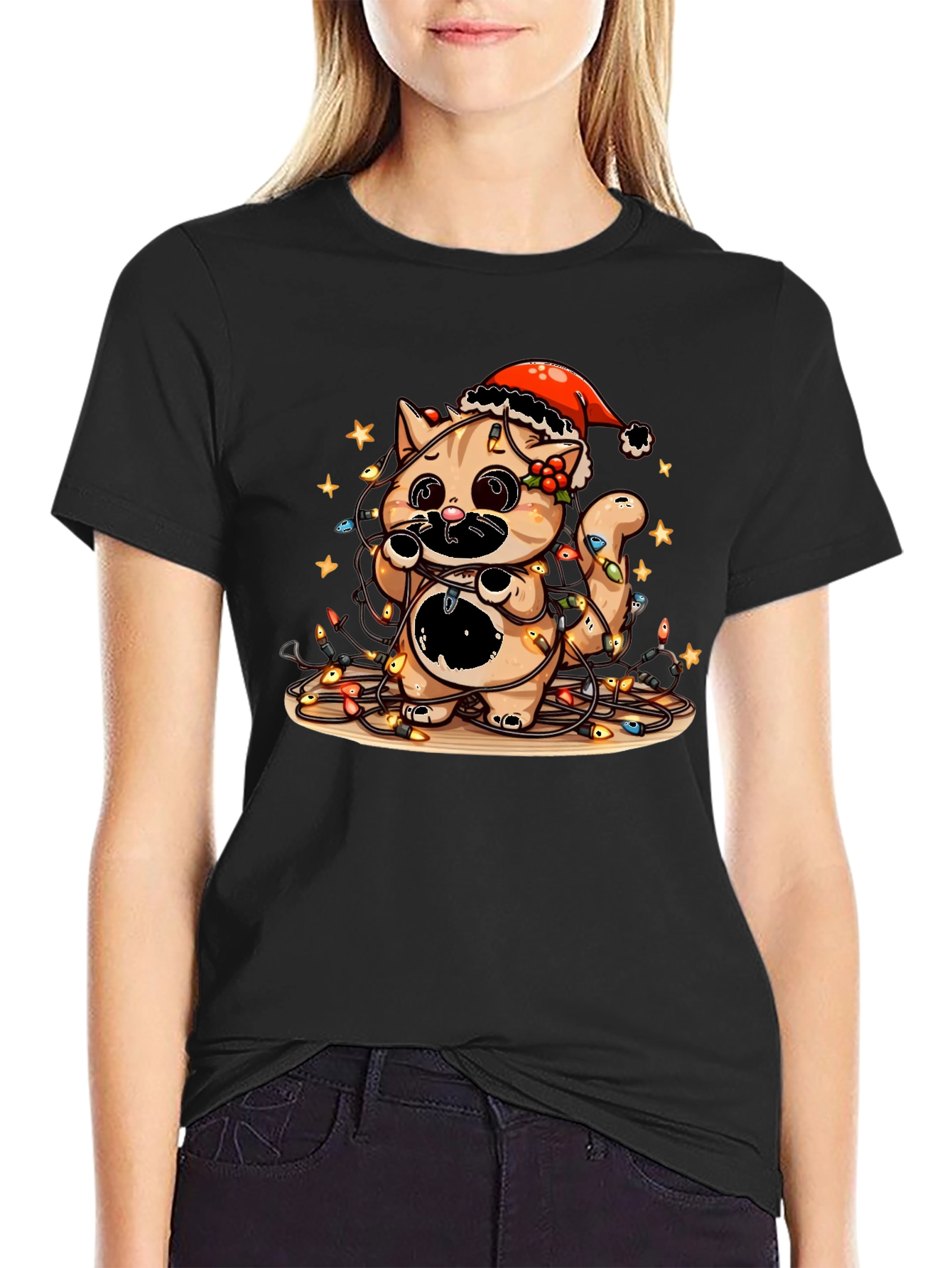 Cute Christmas Cat T-Shirt