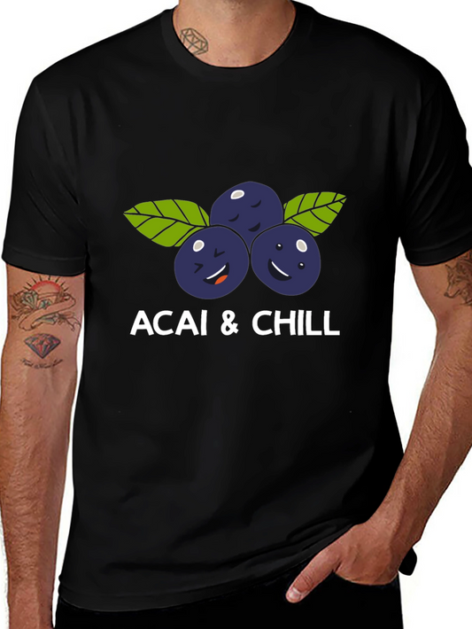 Acai & Chill Graphic Tee - Relaxed Fit Black