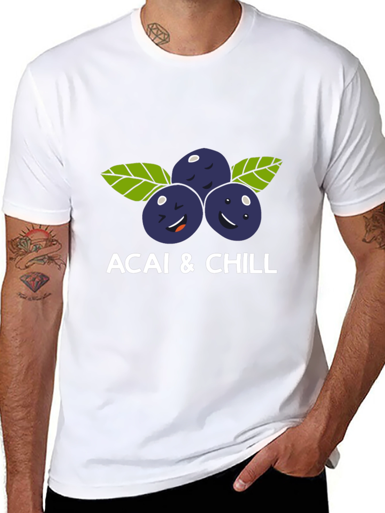Acai & Chill Graphic Tee - Relaxed Fit Black