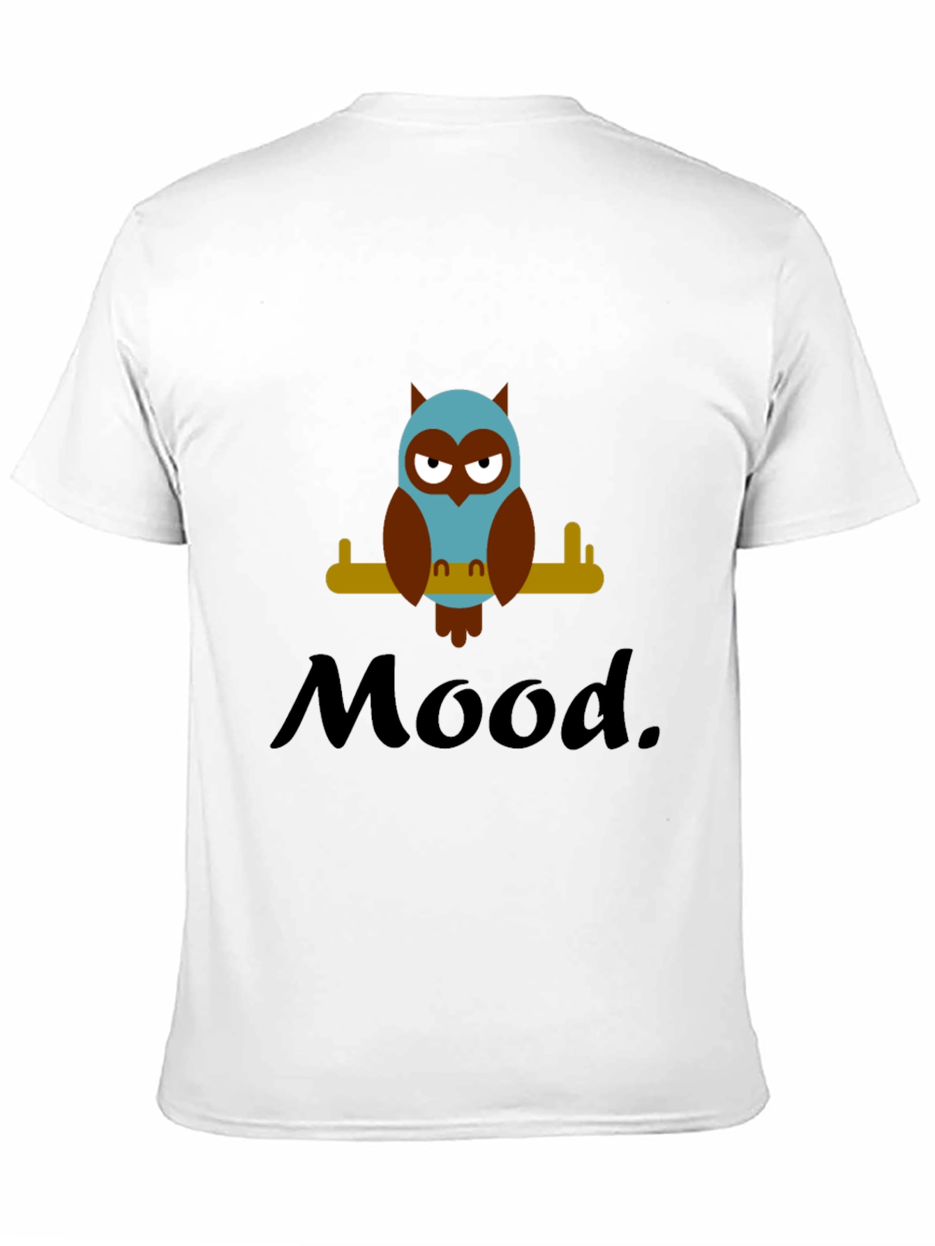 Mood Owl Graphic Tee - Unisex Black Cotton T-Shirt