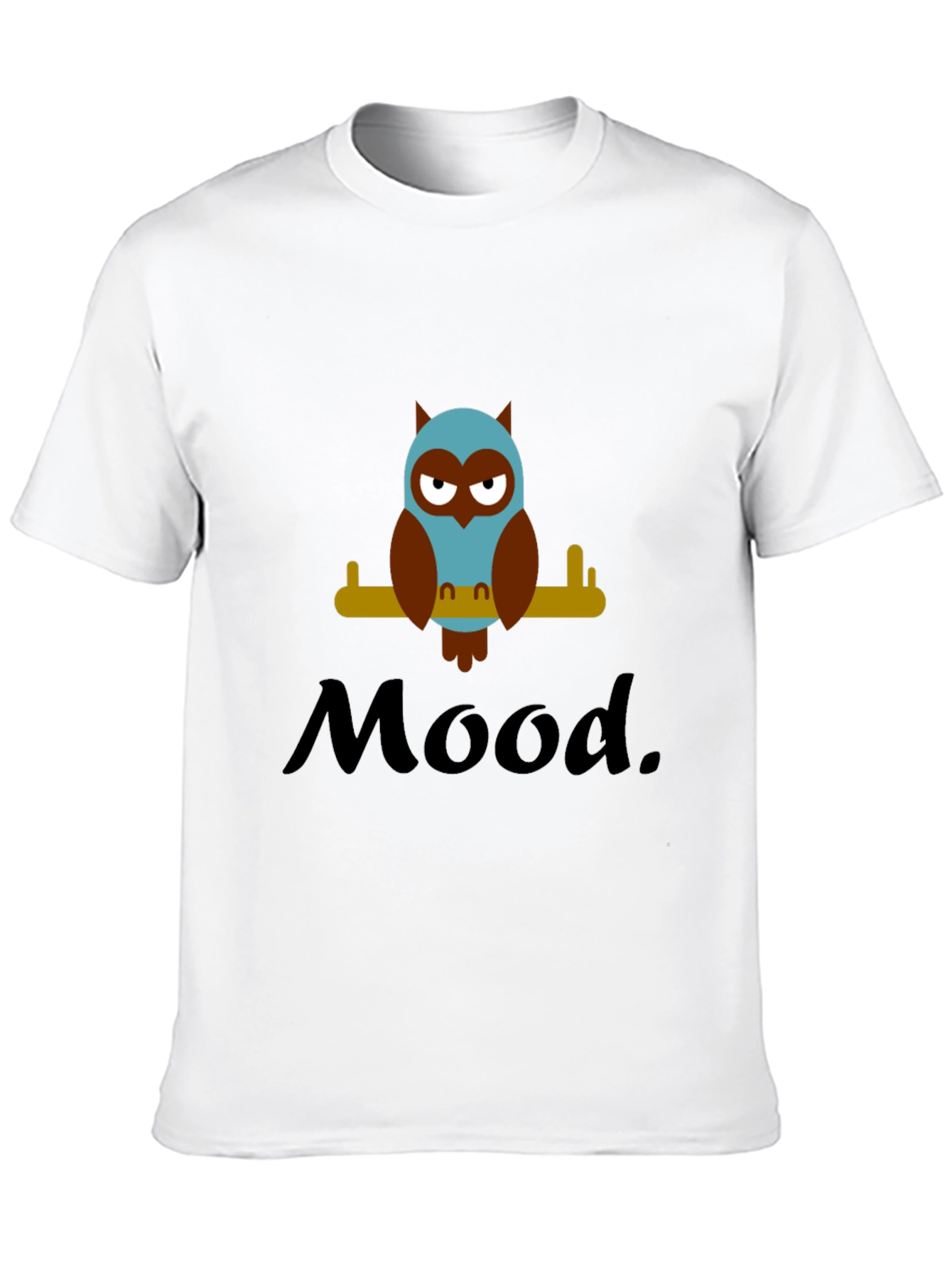 Mood Owl Graphic Tee - Unisex Black Cotton T-Shirt