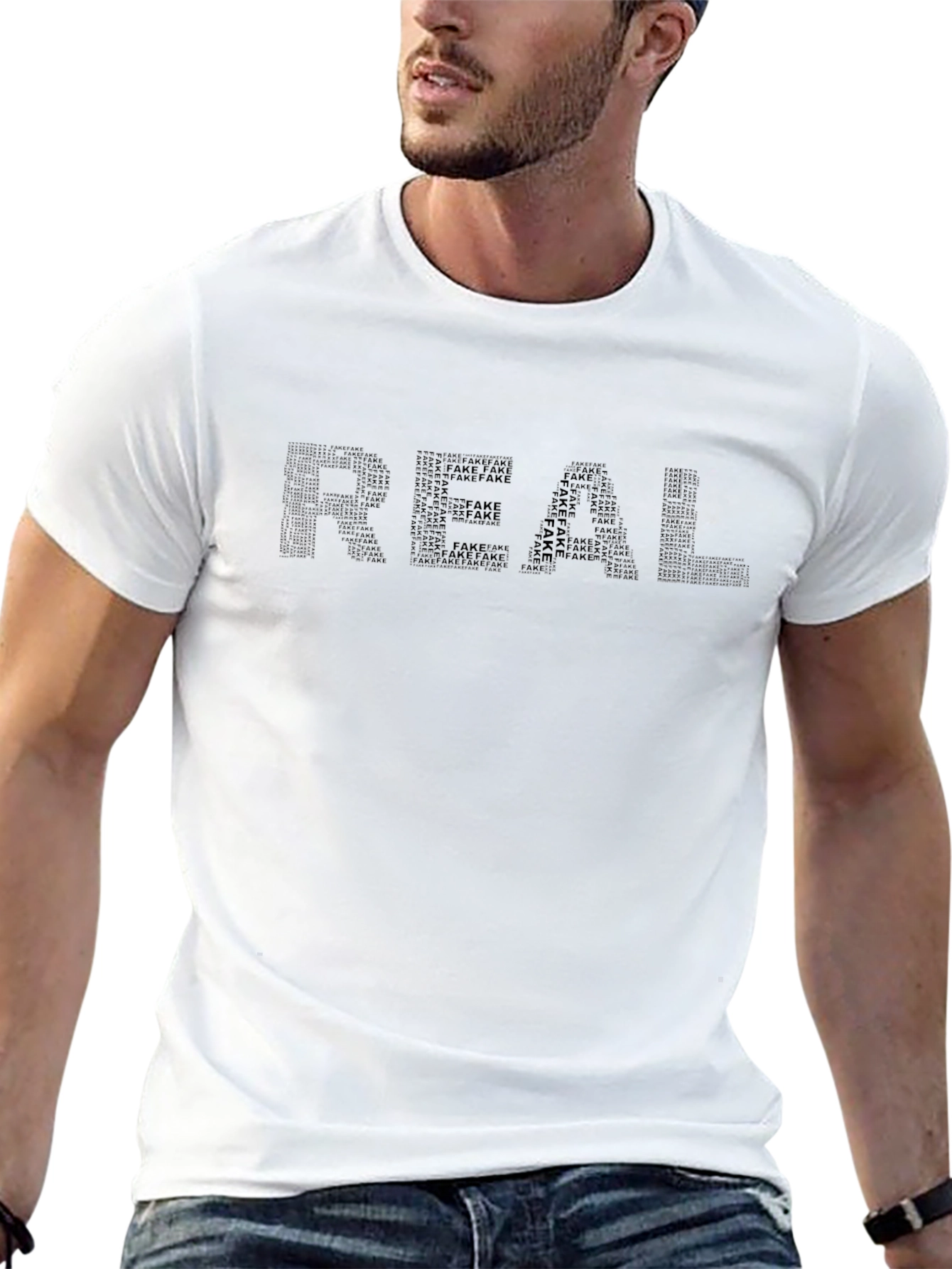 Real vs Fake Graphic Tee - Modern Streetwear