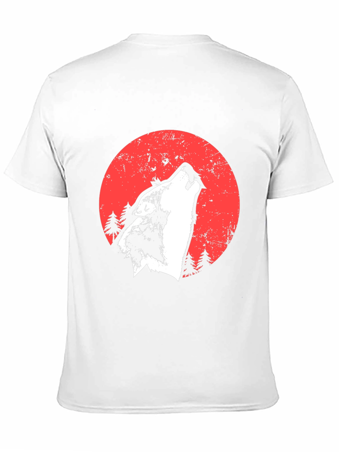 Wolf Howling Moon Graphic Tee - Black Cotton Blend