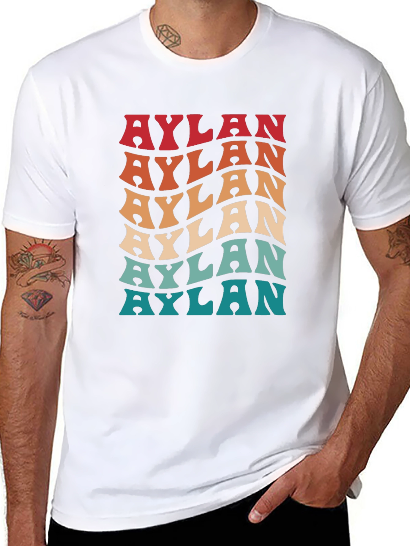 Aylan Retro Wavy Name T-Shirt