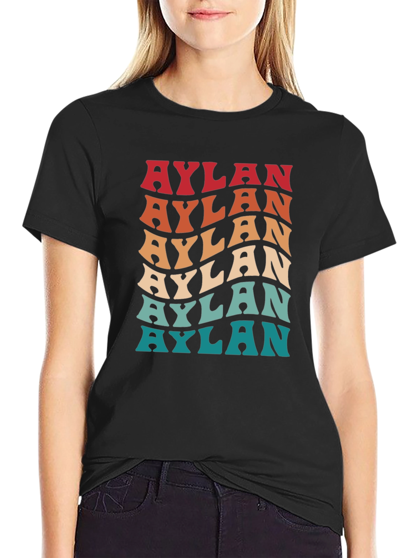 Aylan Retro Wavy Name T-Shirt