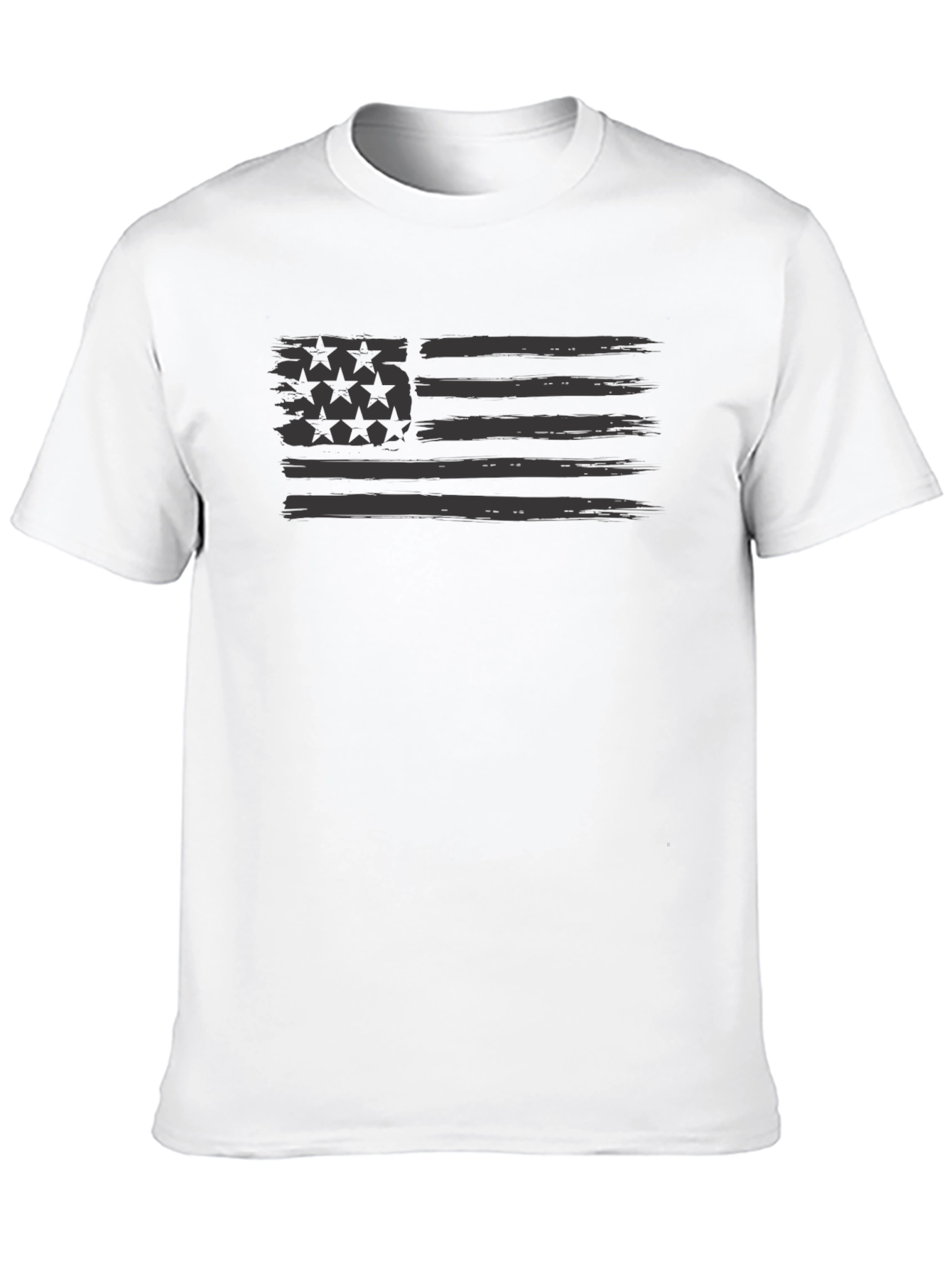 Distressed American Flag Graphic T-Shirt - Black