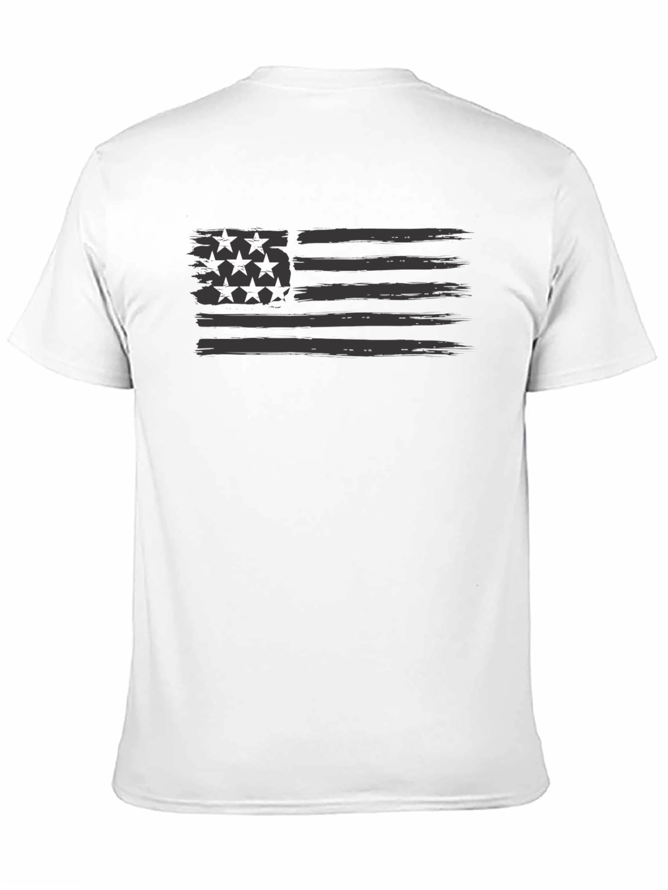 Distressed American Flag Graphic T-Shirt - Black