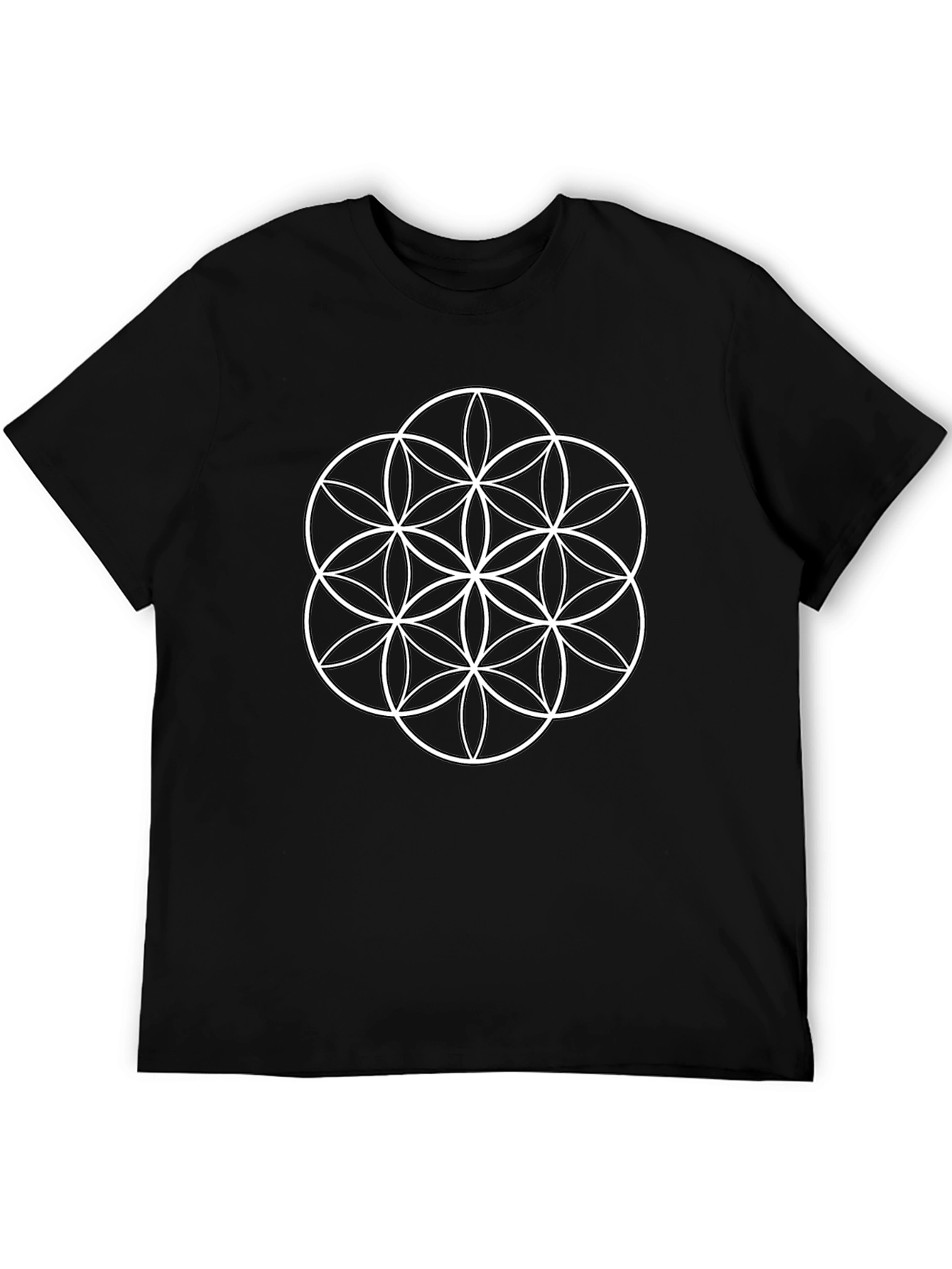 Flower of Life Graphic T-Shirt - Black