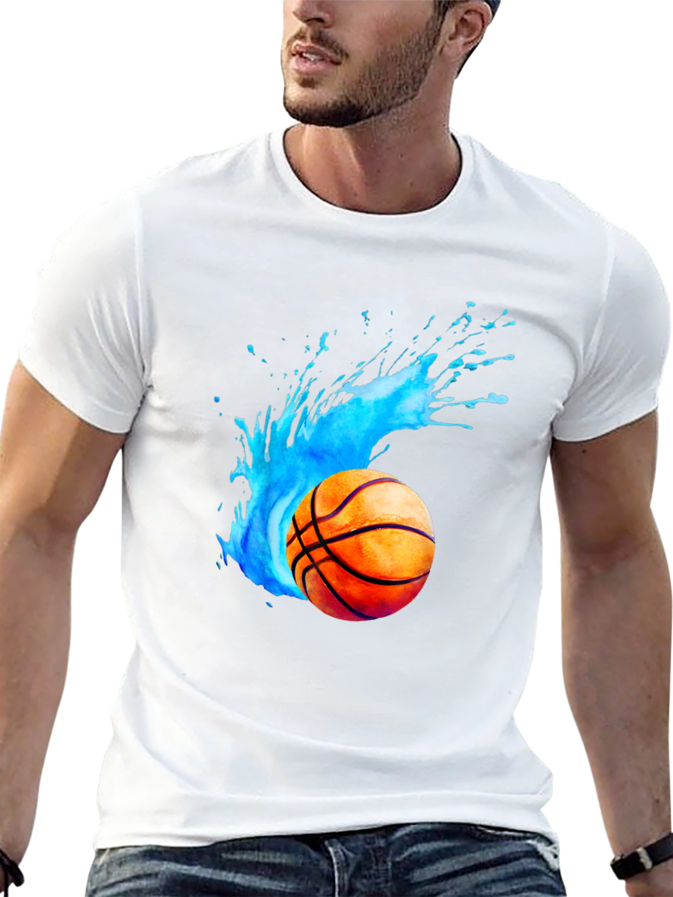 Basketball Splash Graphic Tee - Black