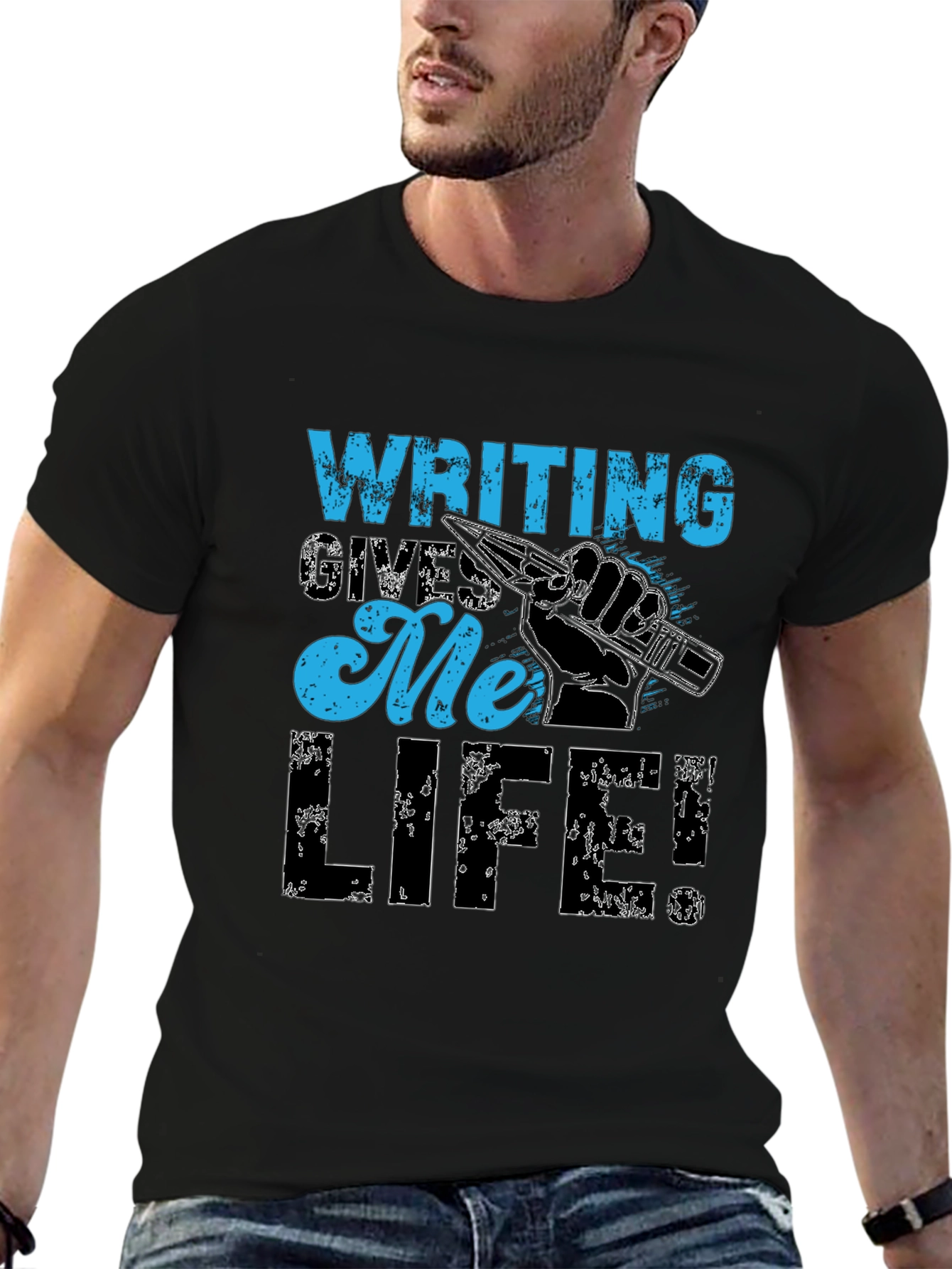 Writing Gives Me Life Graphic T-Shirt