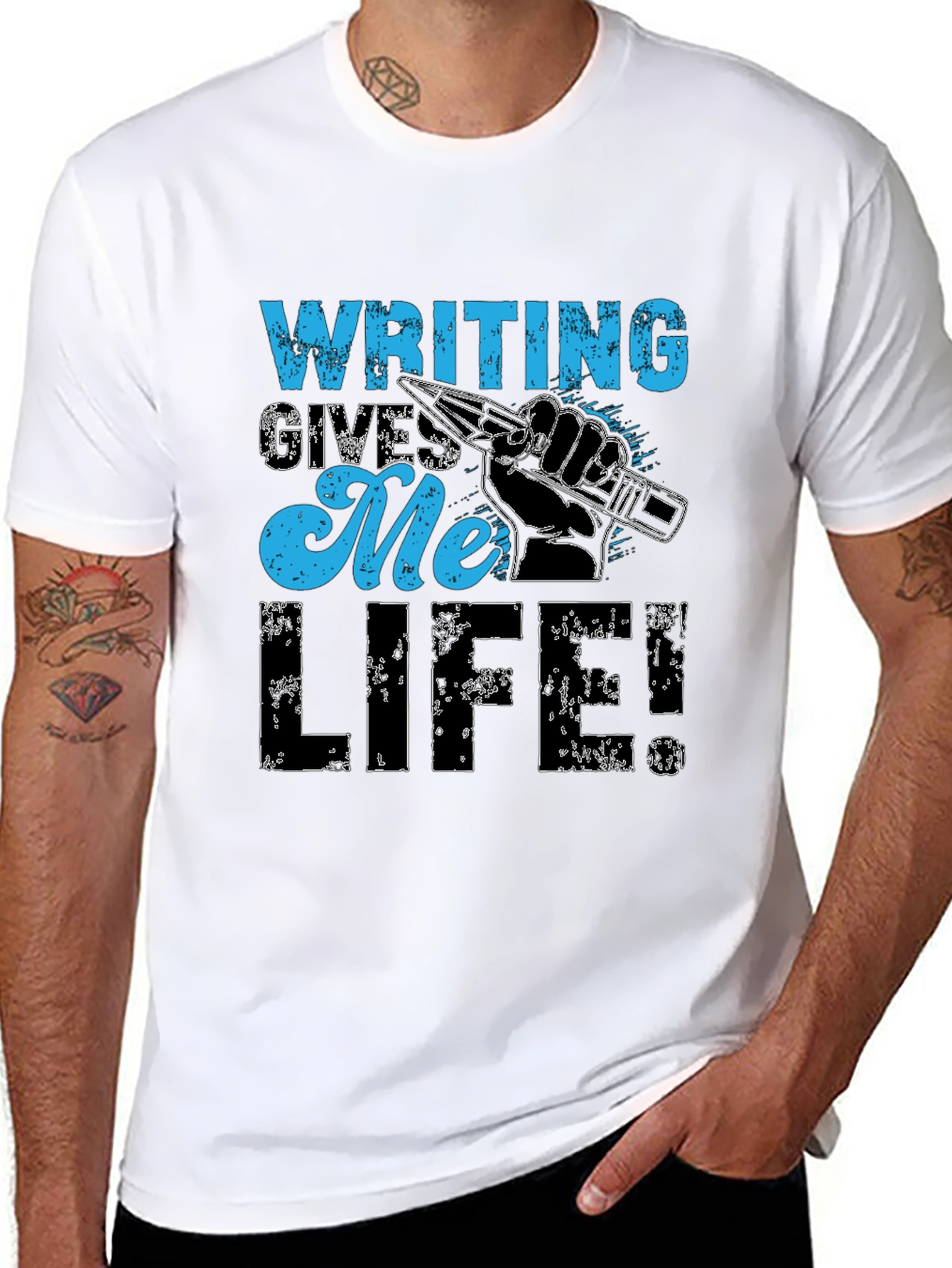 Writing Gives Me Life Graphic T-Shirt