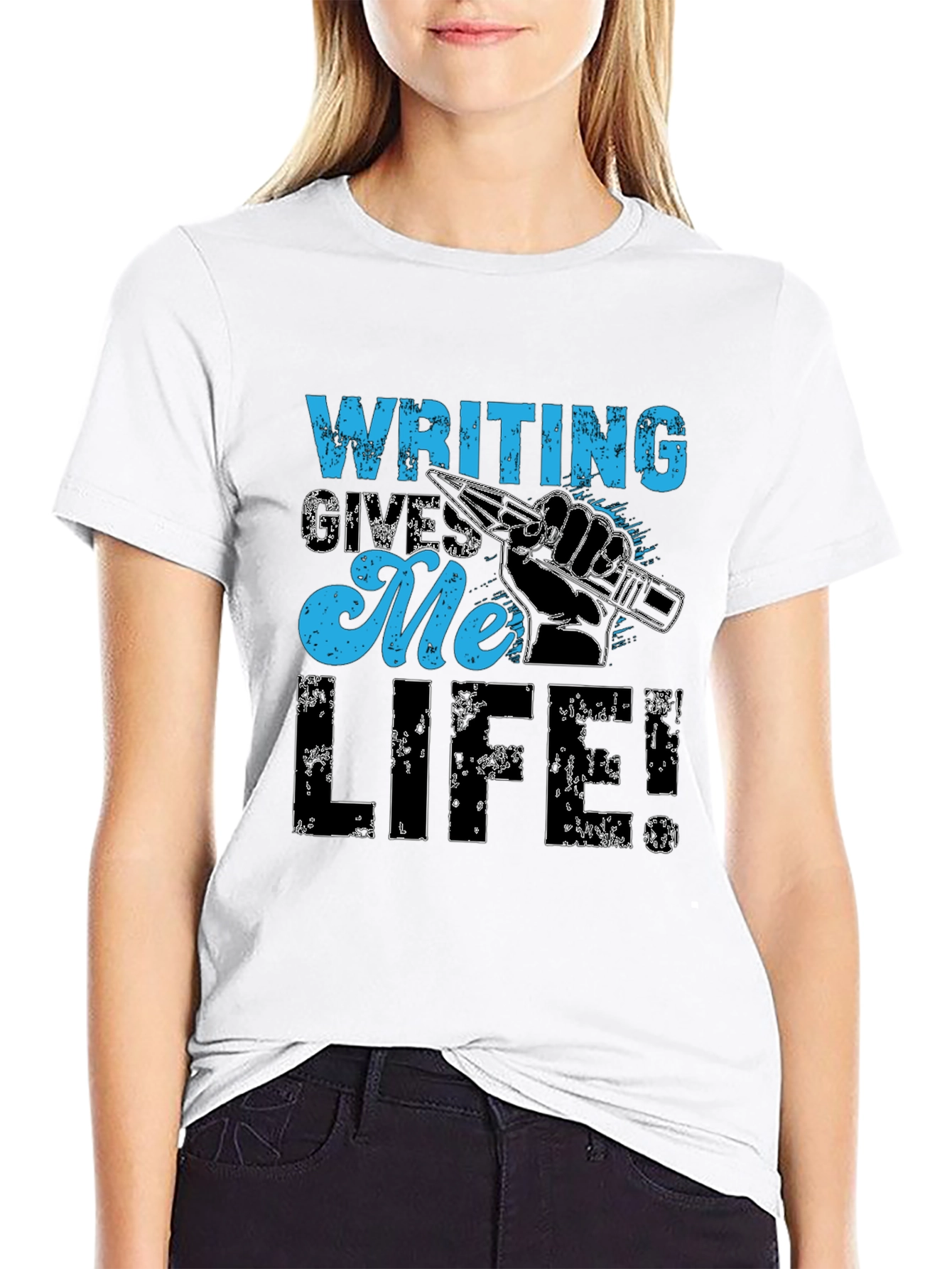 Writing Gives Me Life Graphic T-Shirt