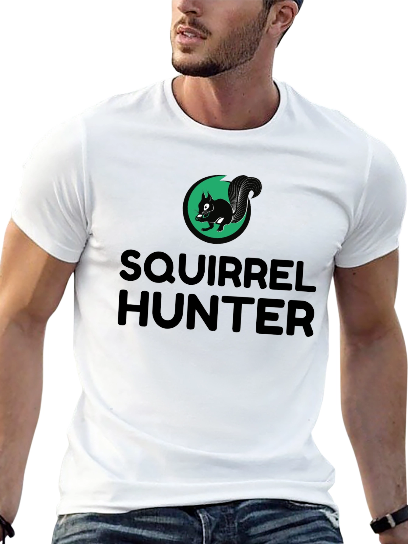 Squirrel Hunter T-Shirt - Black Novelty Tee