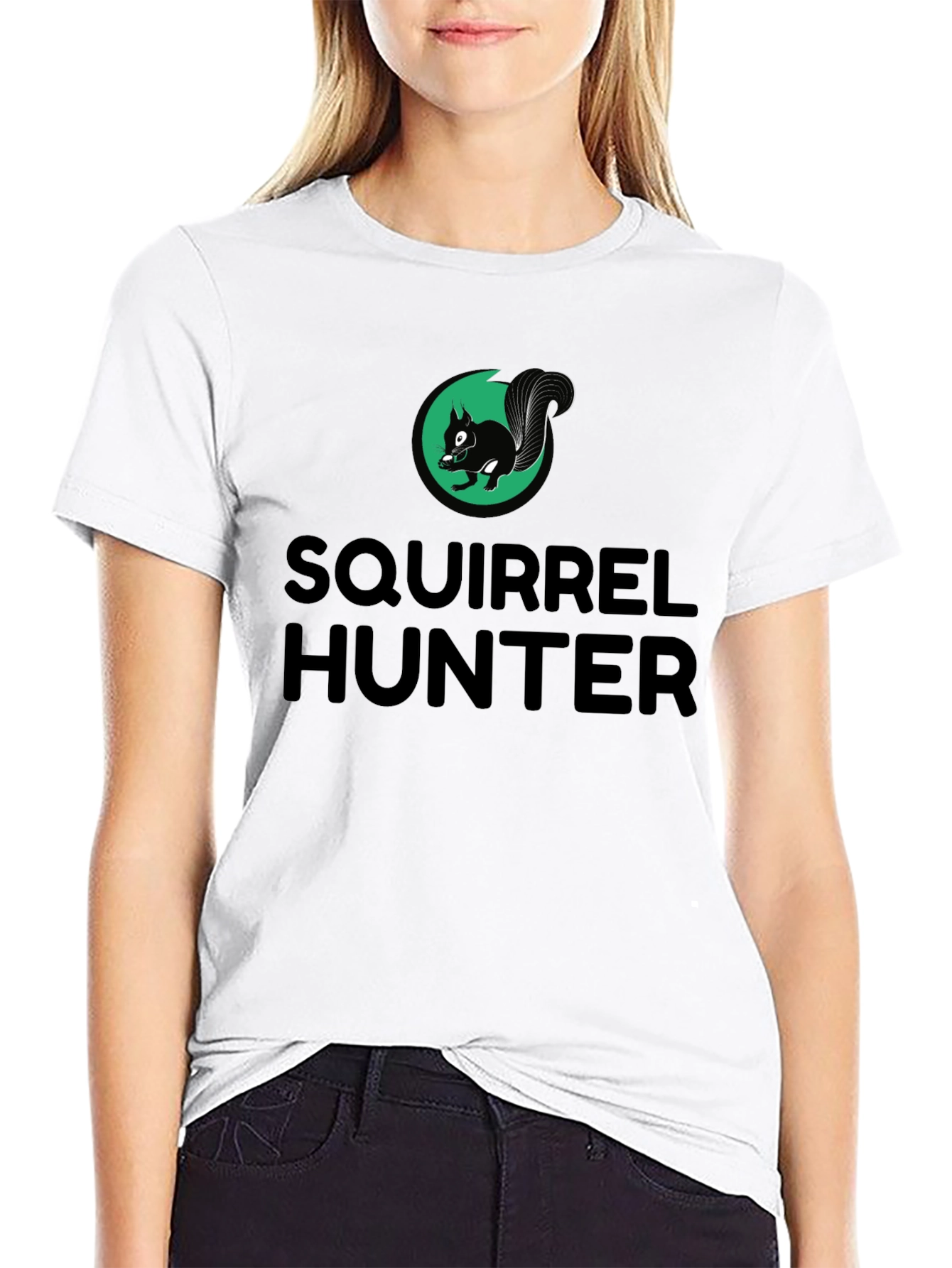 Squirrel Hunter T-Shirt - Black Novelty Tee