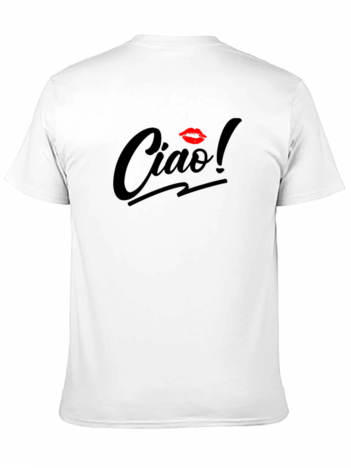 Ciao! Black T-Shirt with Kiss Accent