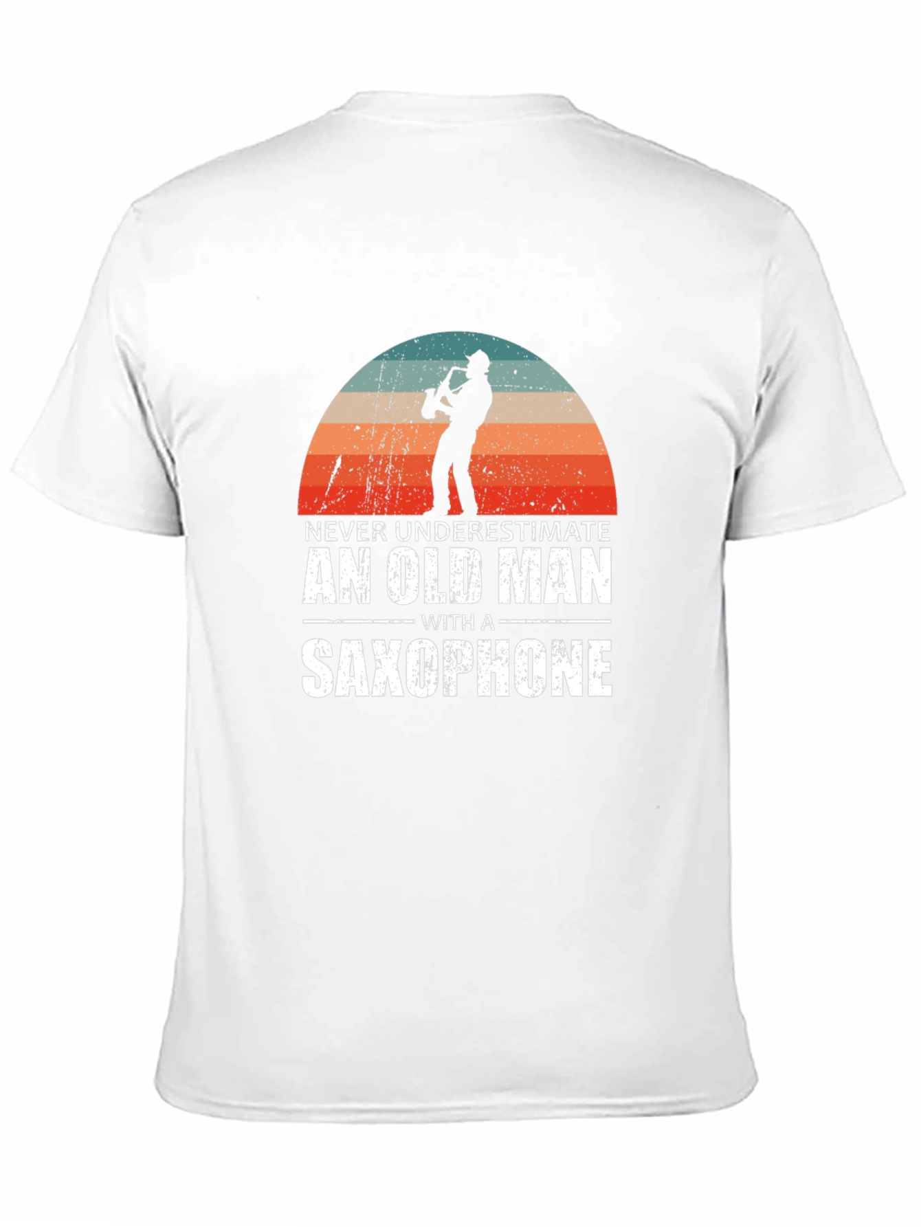 Old Man Saxophone Graphic Tee - Music Lover T-Shirt