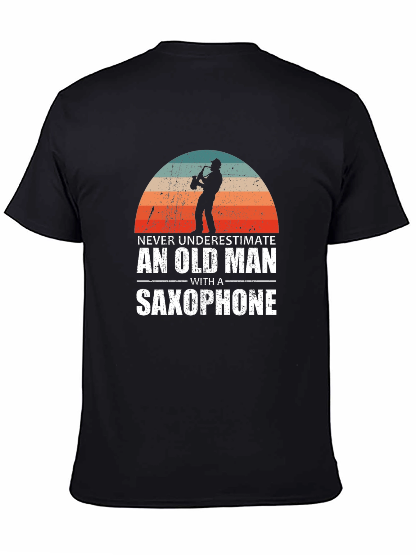 Old Man Saxophone Graphic Tee - Music Lover T-Shirt