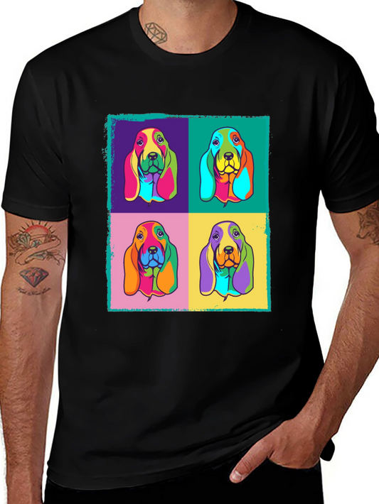 Pop Art Basset Hound Graphic Tee