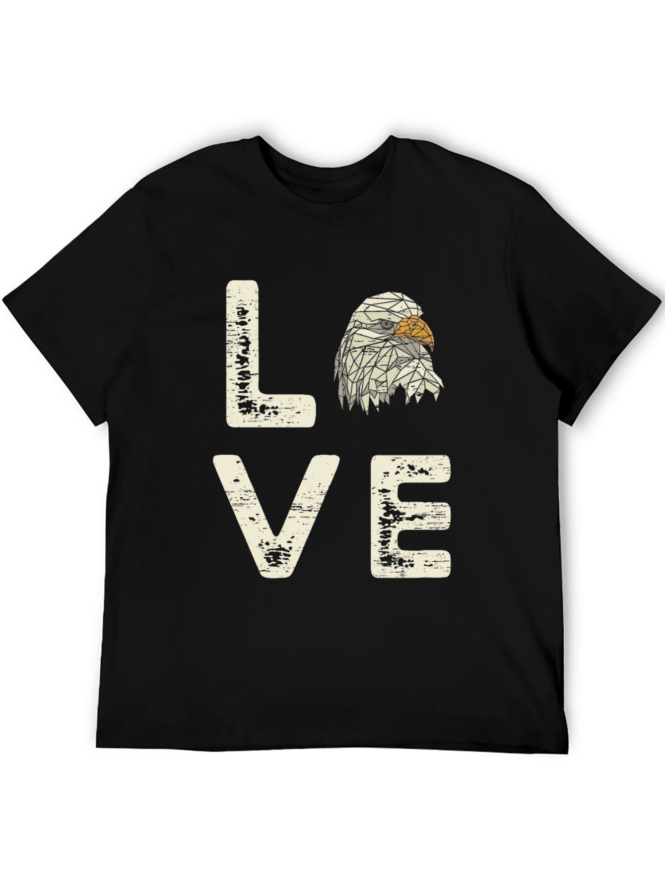 Love Eagle Graphic Print Mens Tee - Black