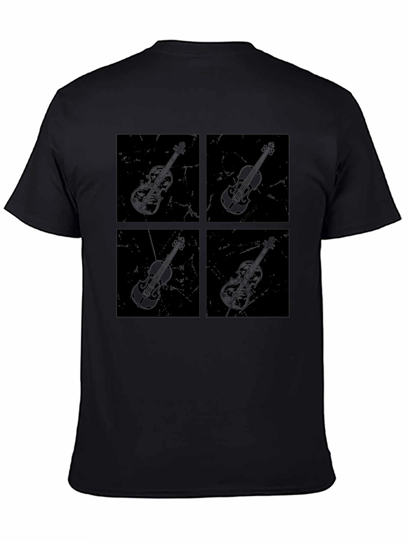 Musicians Violin Graphic T-Shirt - Black