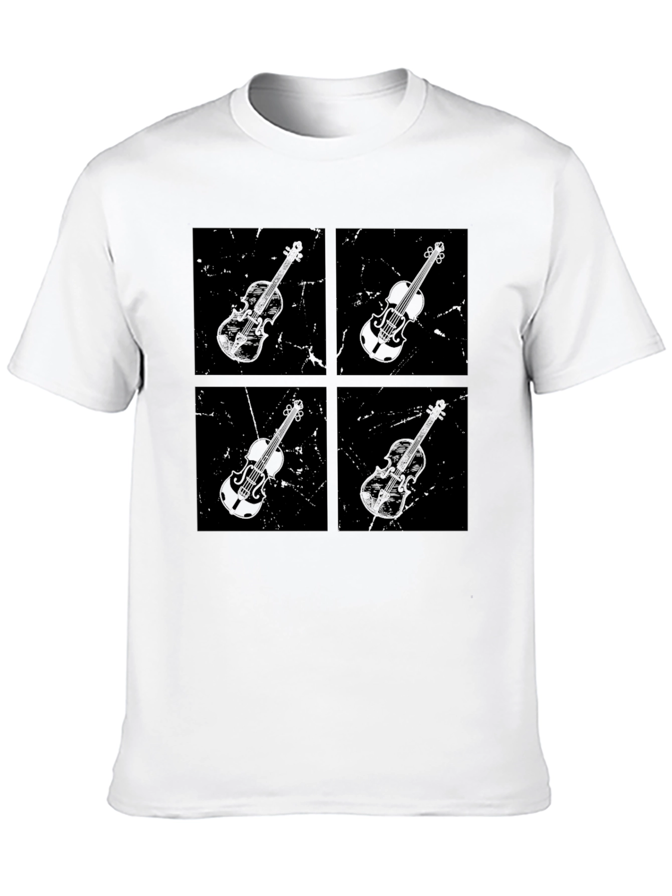 Musicians Violin Graphic T-Shirt - Black