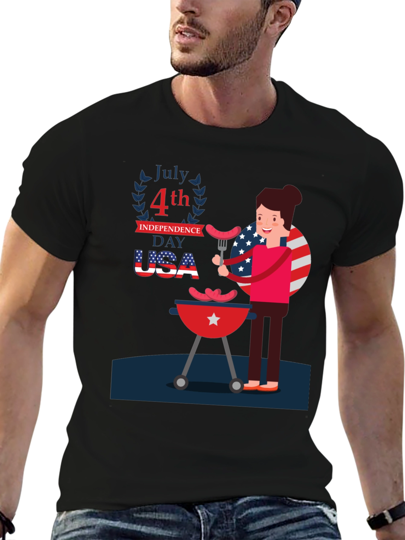 Patriotic 4th of July BBQ T-Shirt
