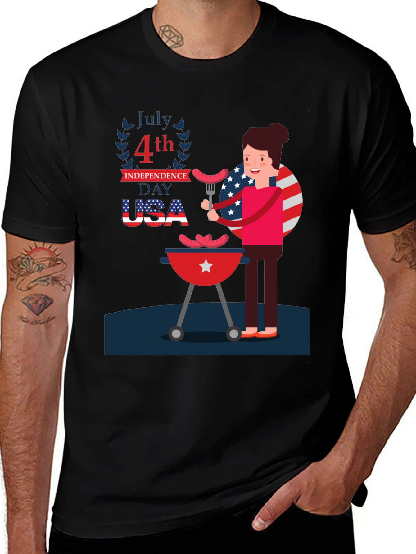 Patriotic 4th of July BBQ T-Shirt