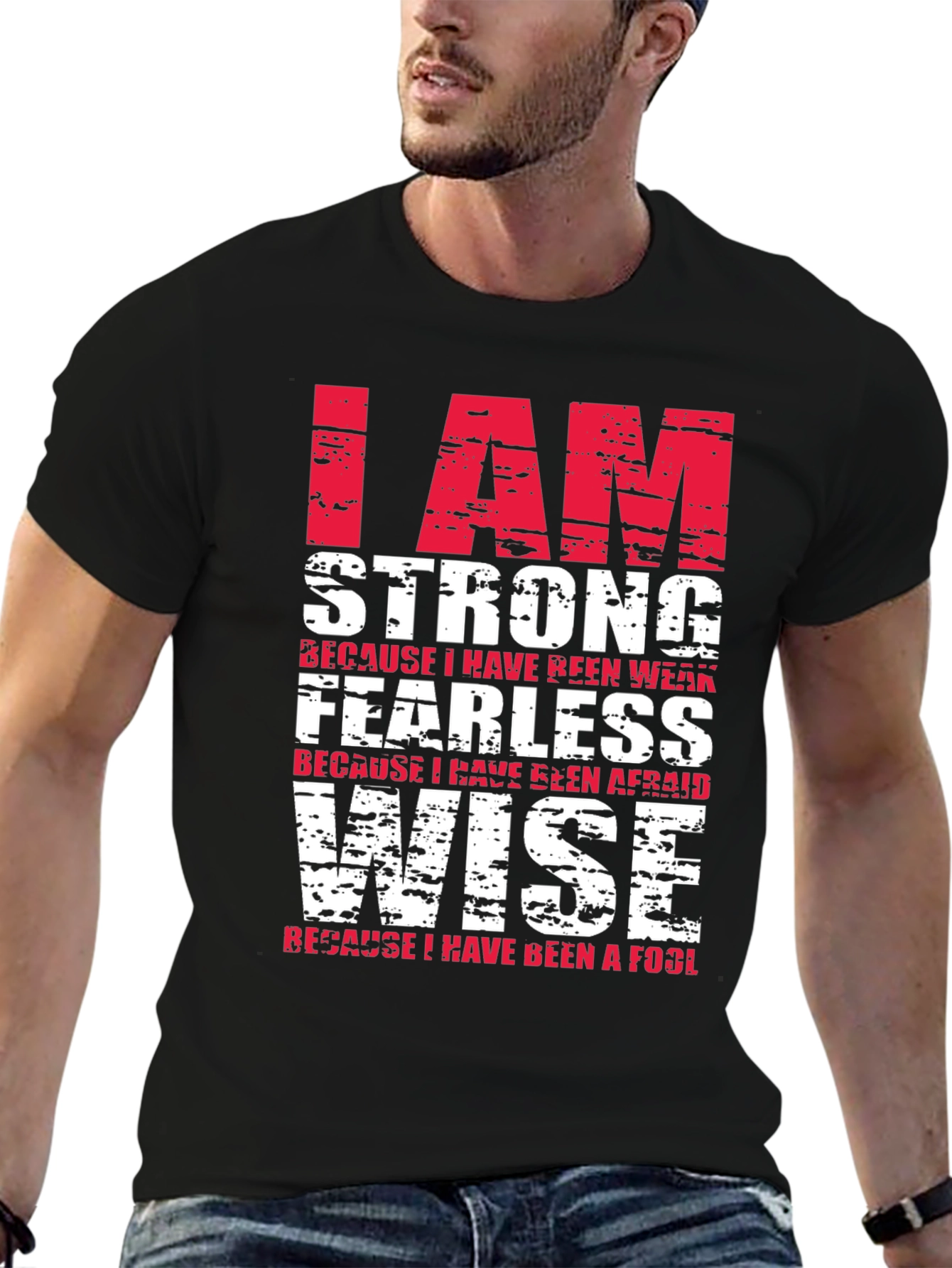 I am Strong Graphic T-Shirt - Motivational Design
