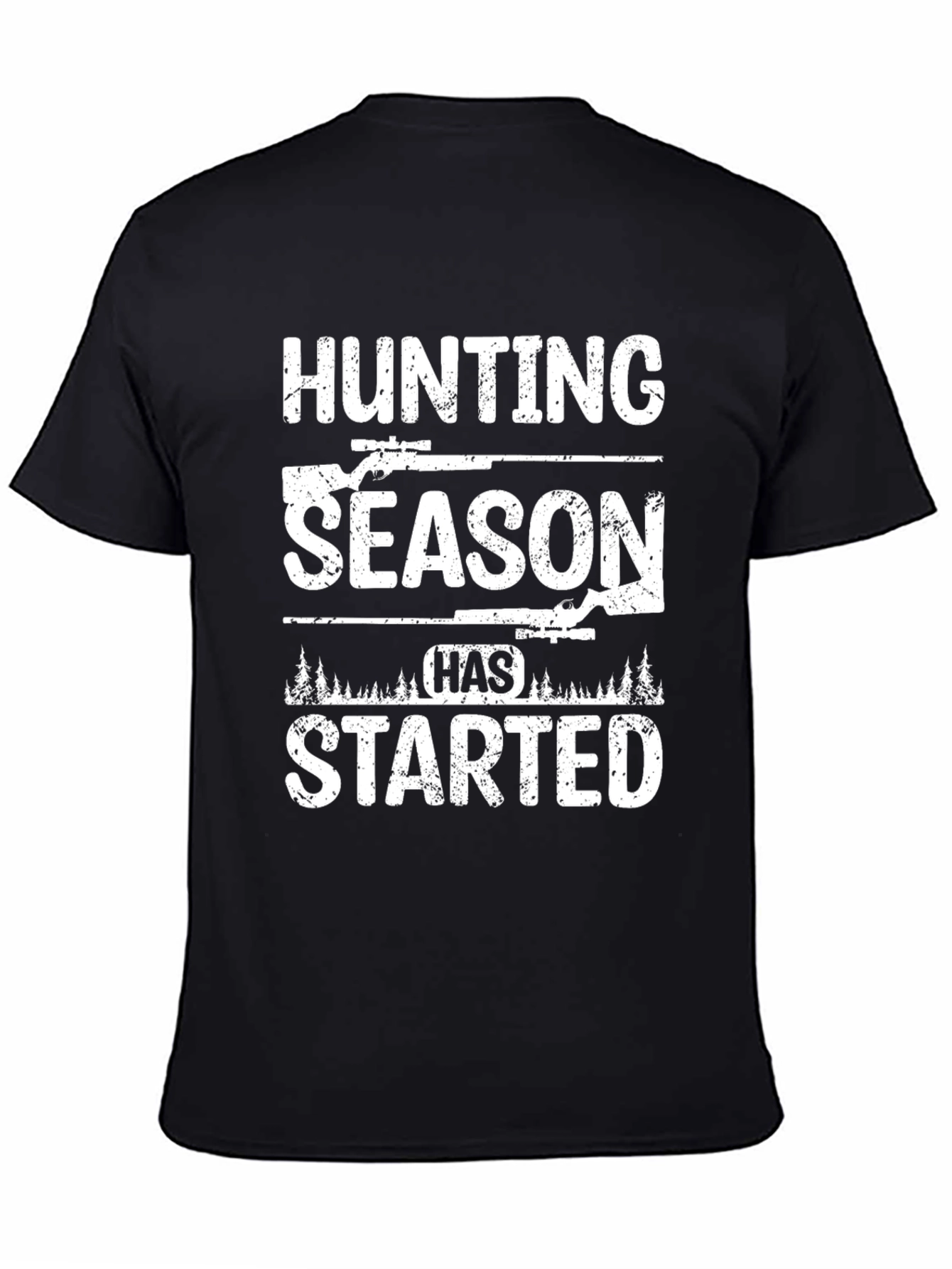 Hunting Season Started Black Graphic T-Shirt