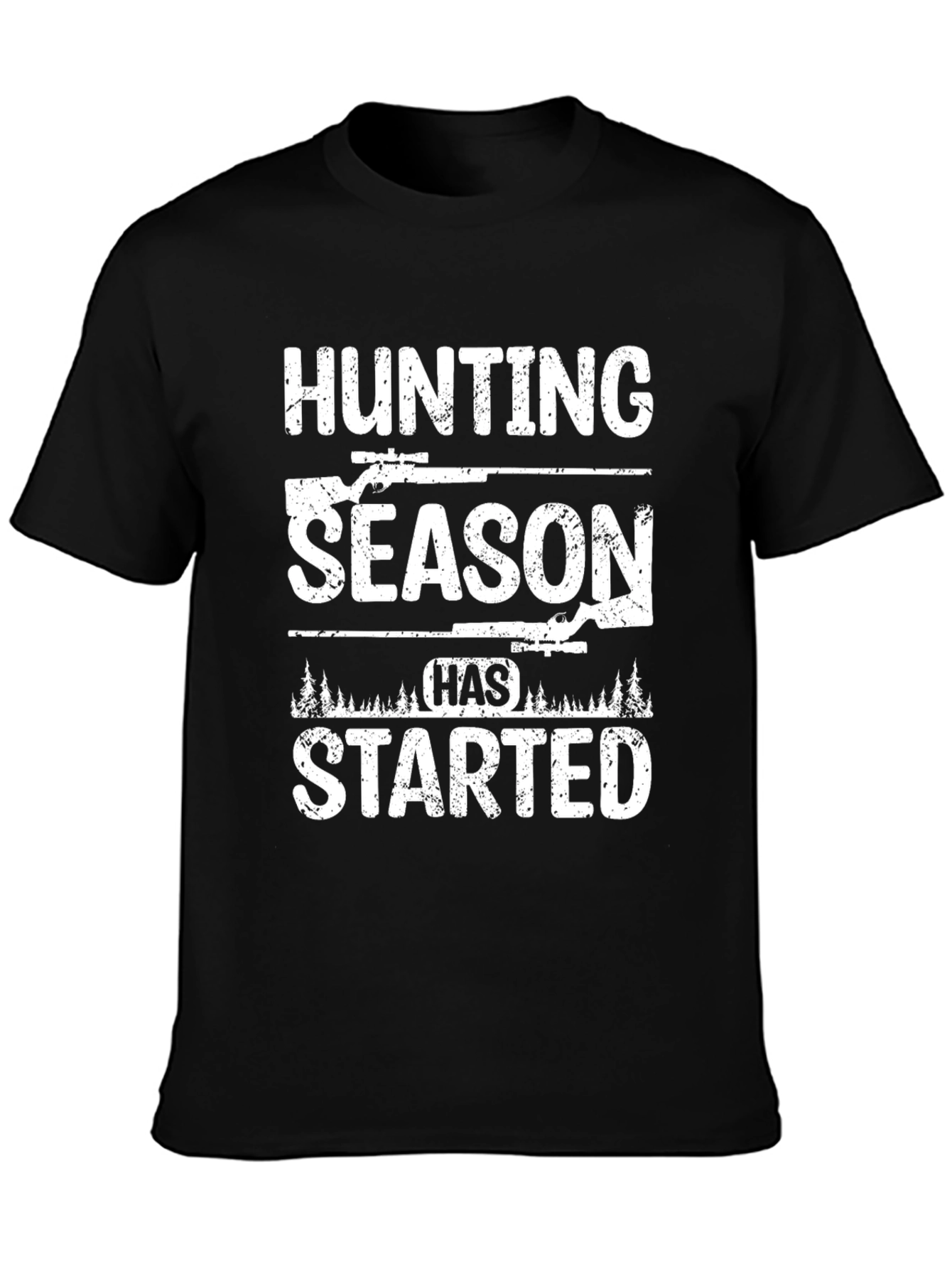 Hunting Season Started Black Graphic T-Shirt
