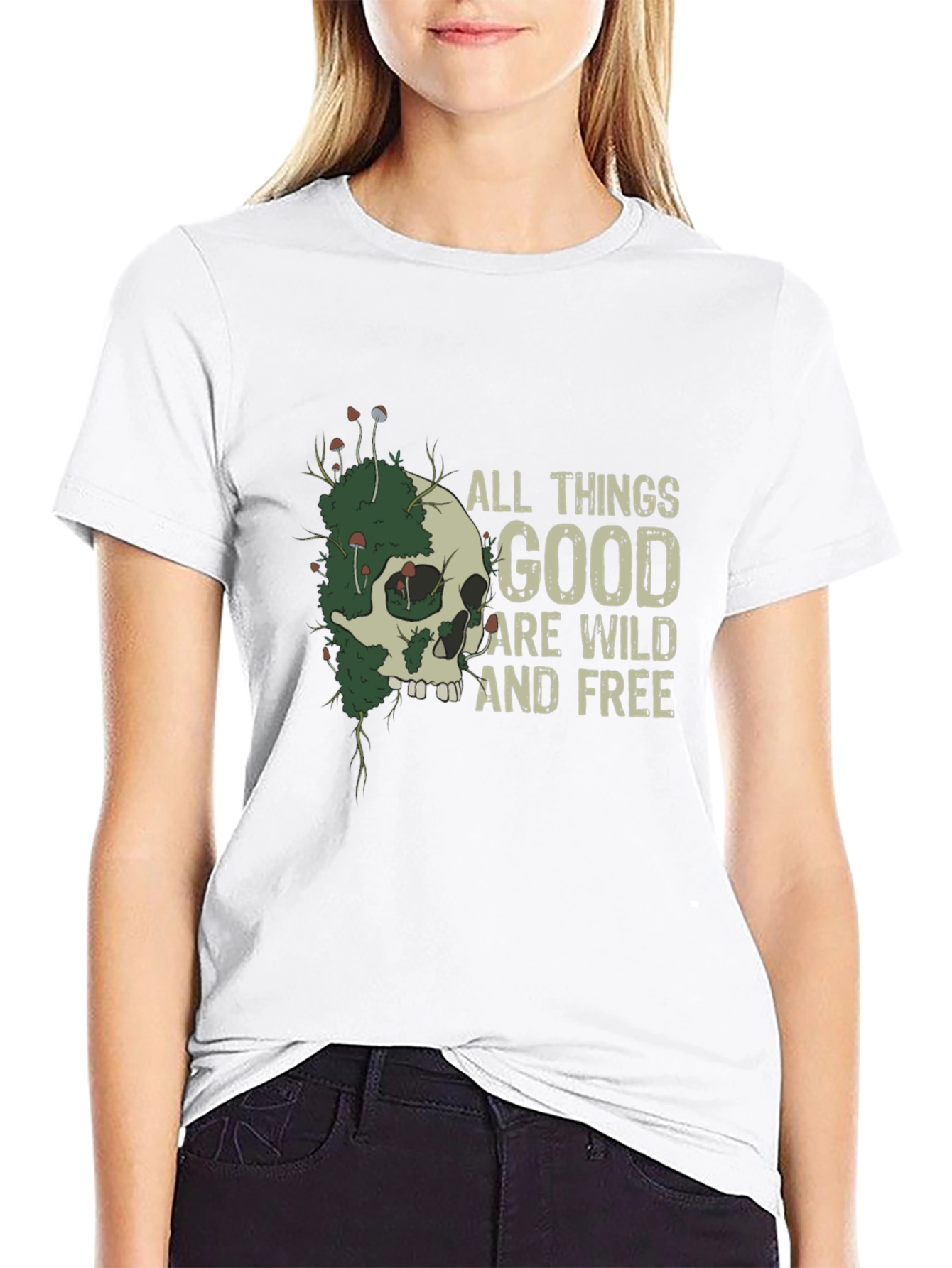 Wild and Free Skull Graphic T-Shirt