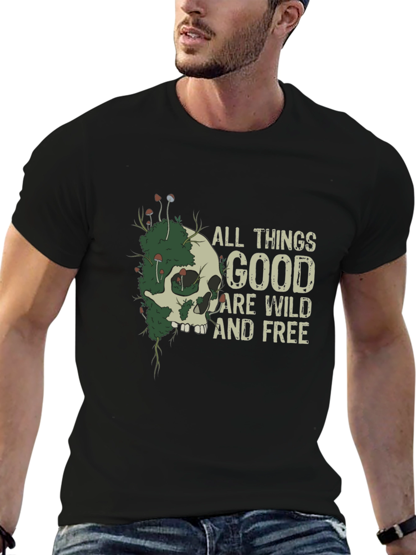 Wild and Free Skull Graphic T-Shirt