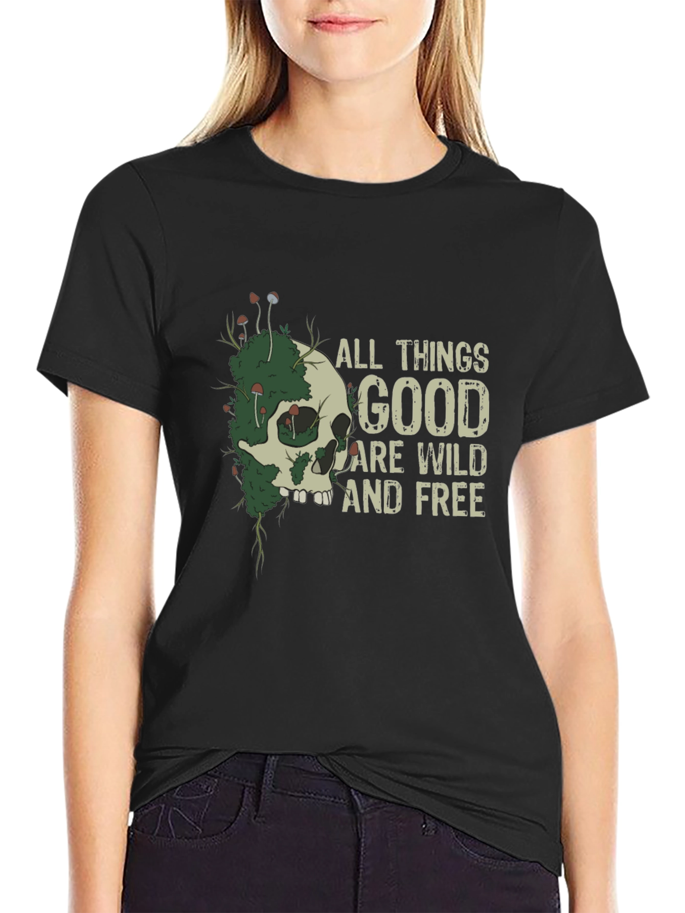 Wild and Free Skull Graphic T-Shirt